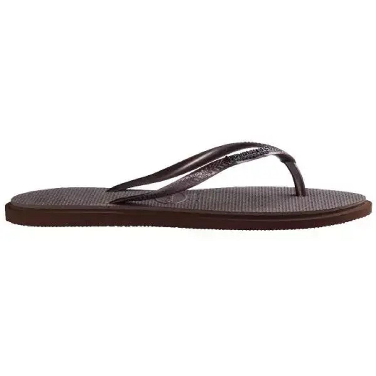 Chinelo Feminino Havaianas Slim Point Marrom Marrom 2