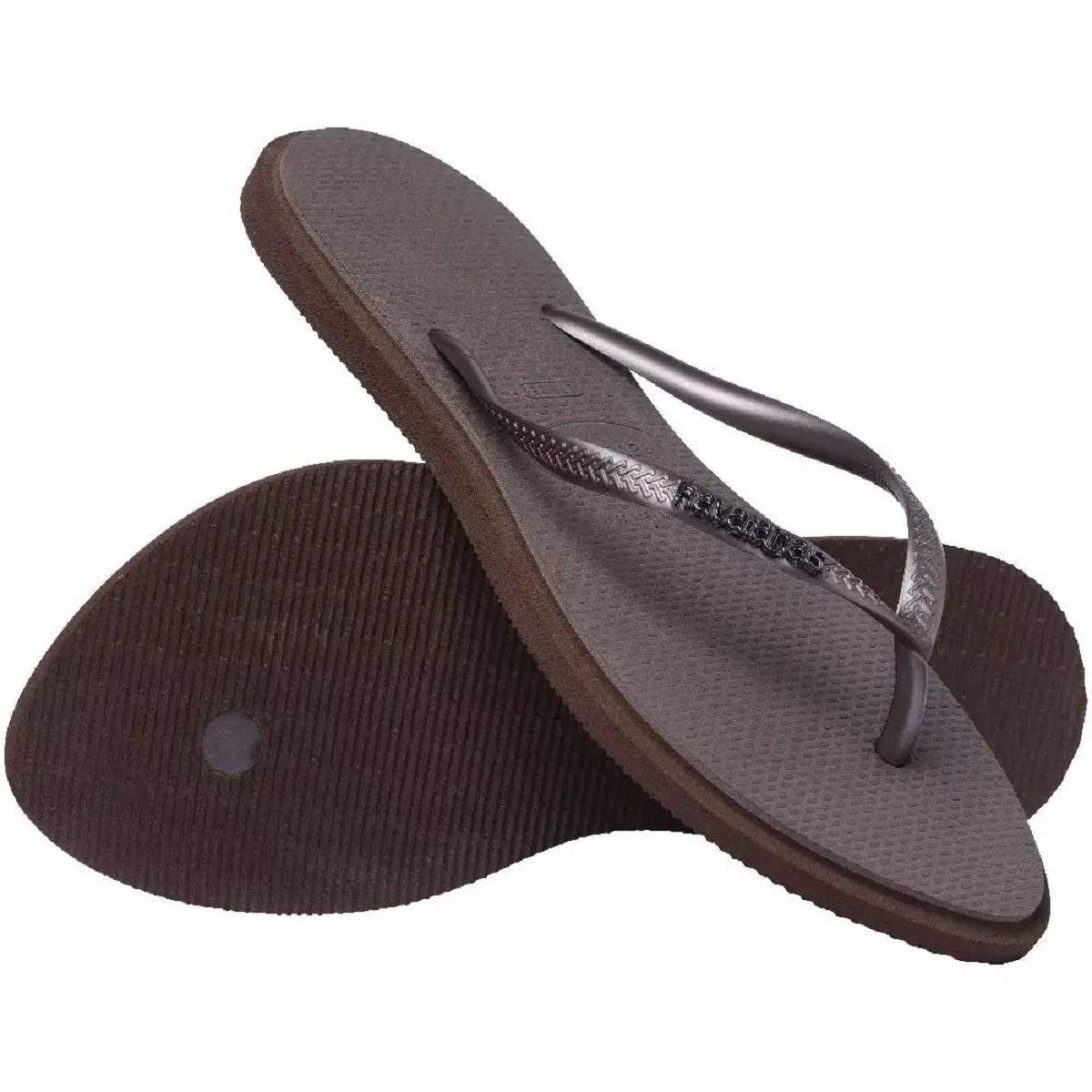 Chinelo Feminino Havaianas Slim Point Marrom Marrom 4