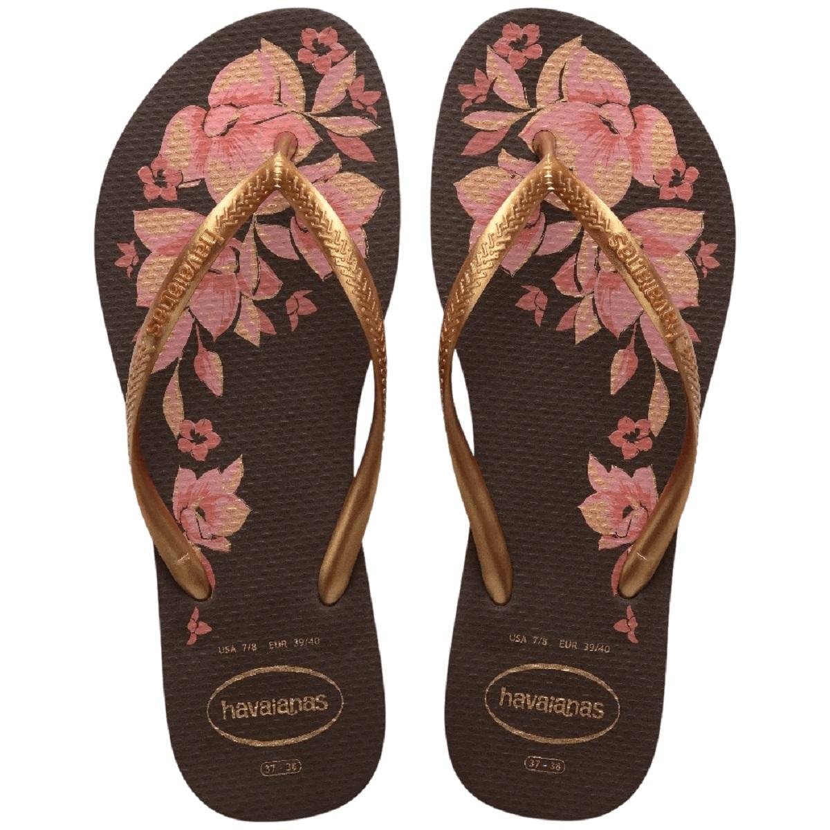 Chinelo Feminino Havaianas Slim Organic Marrom