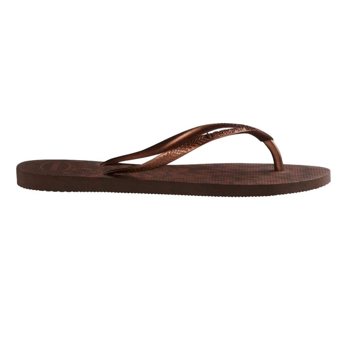 Chinelo Slim Feminino Havaianas Animals Marrom Marrom 2