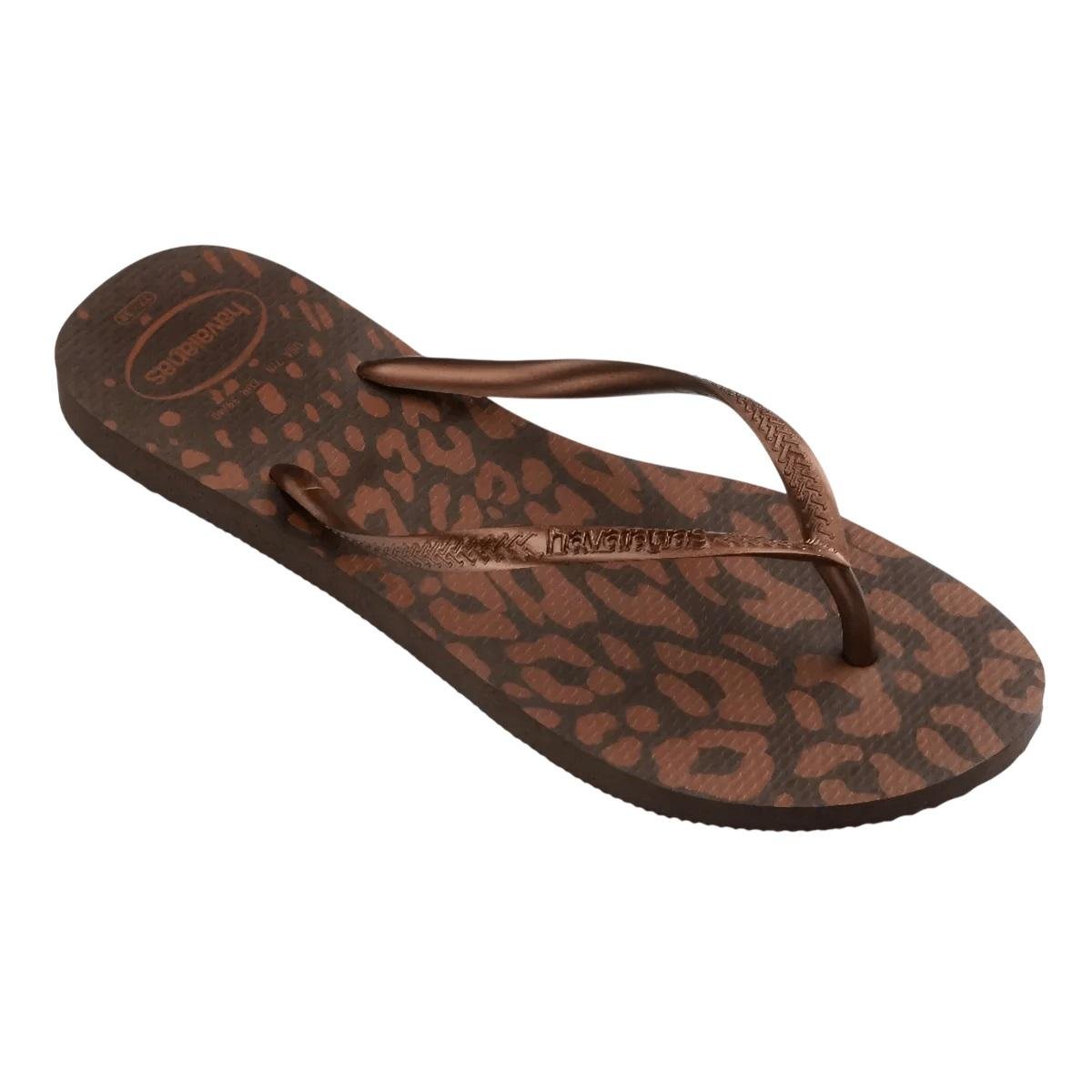 Chinelo Slim Feminino Havaianas Animals Marrom Marrom 3