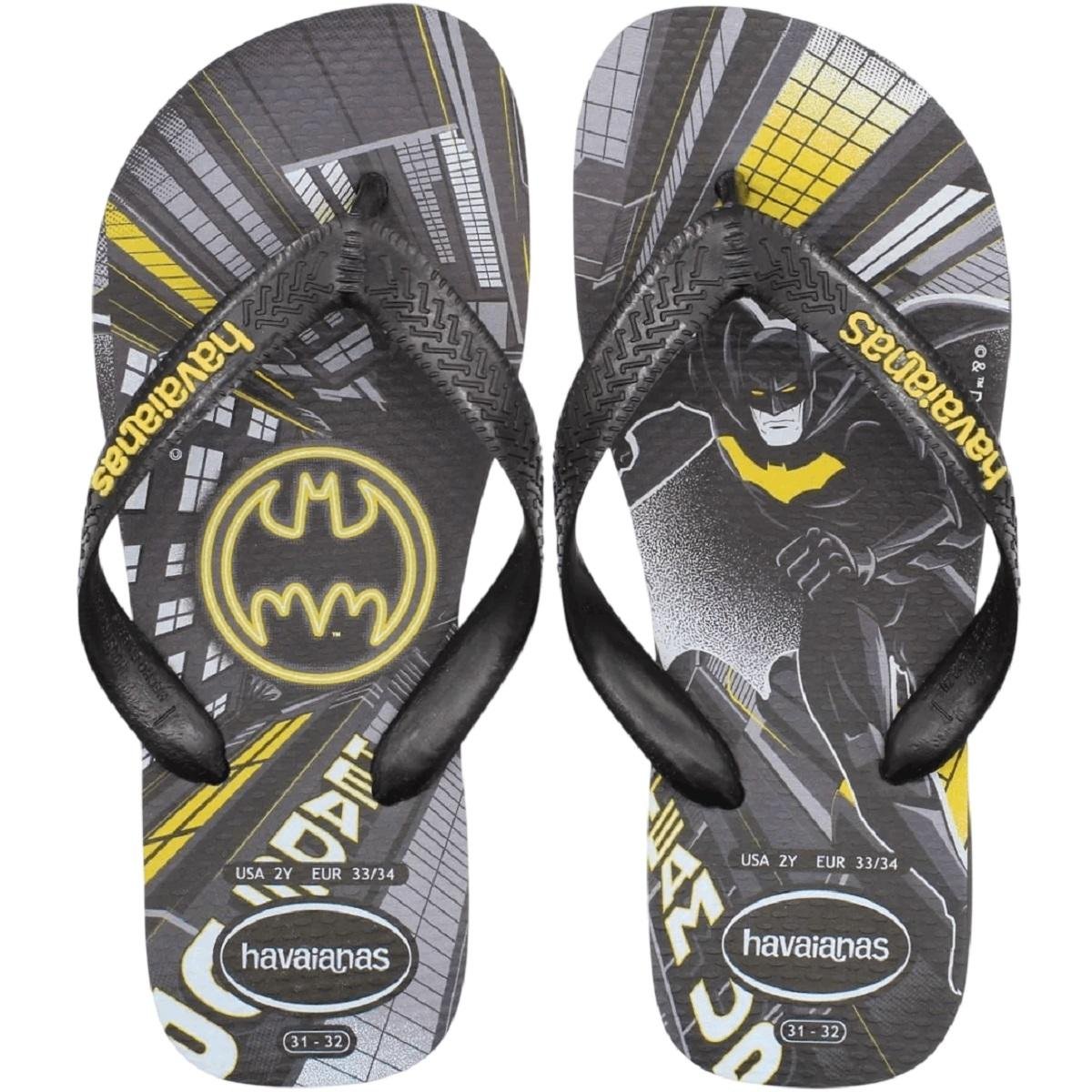 Chinelo Infantil Menino Havaianas Top Warner Batman Preto