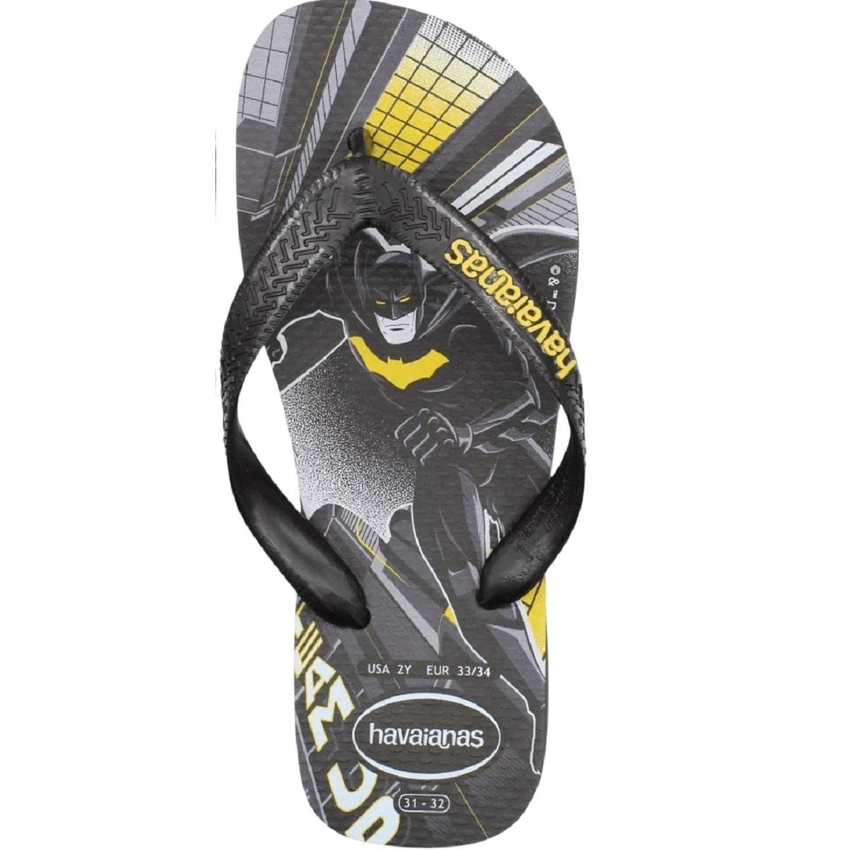 Chinelo Infantil Menino Havaianas Top Warner Batman Preto Preto 2