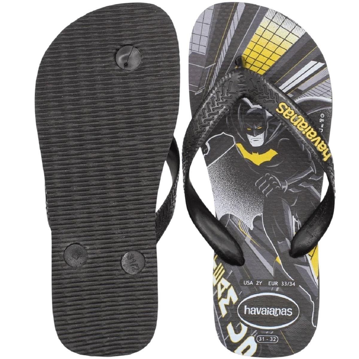 Chinelo Infantil Menino Havaianas Top Warner Batman Preto Preto 4