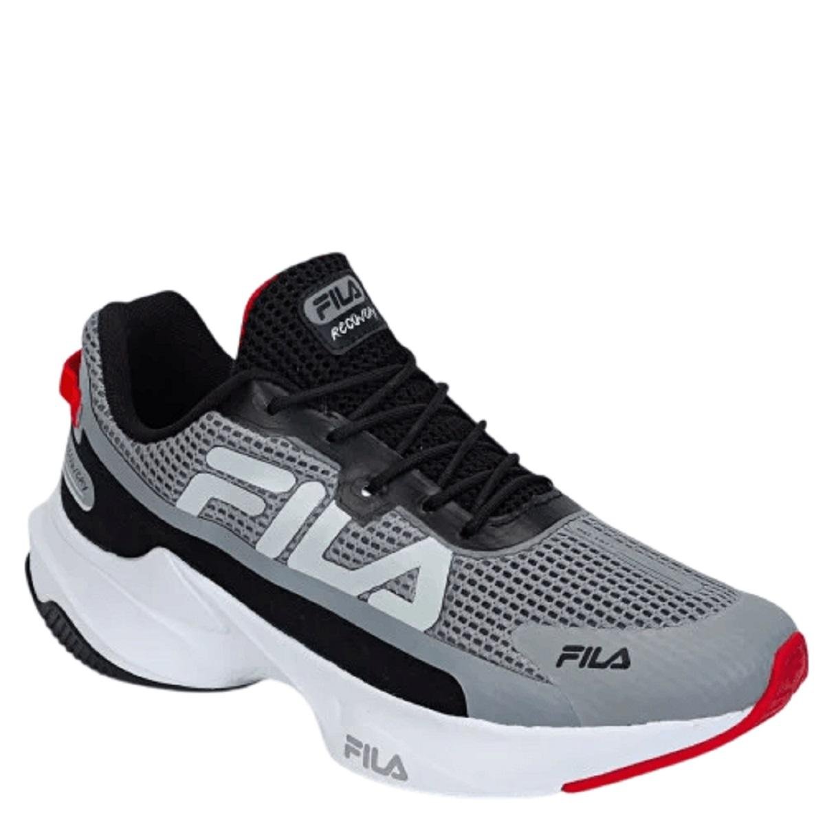 Tênis Esportivo Corrida Masculino Fila Recovery Cinza Cinza 3
