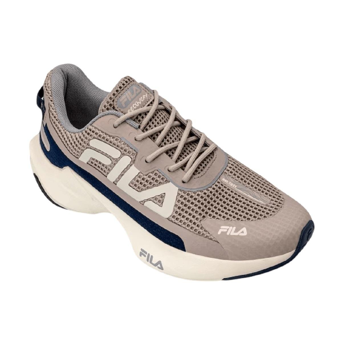 Tênis Esportivo Corrida Masculino Fila Recovery Bege Bege 2