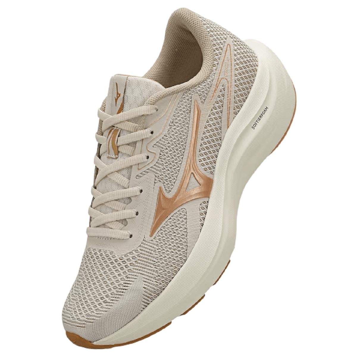 Tênis Esportivo Feminino Corrida Mizuno Virtue 2 Bege Bege 3