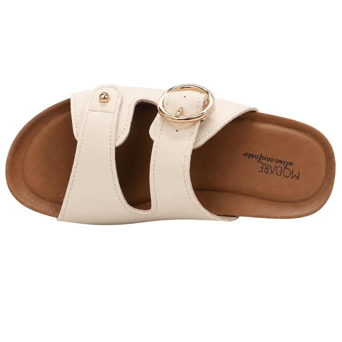 Tamanco Feminino Modare Ultraconforto 7230.100 Creme Branco 3