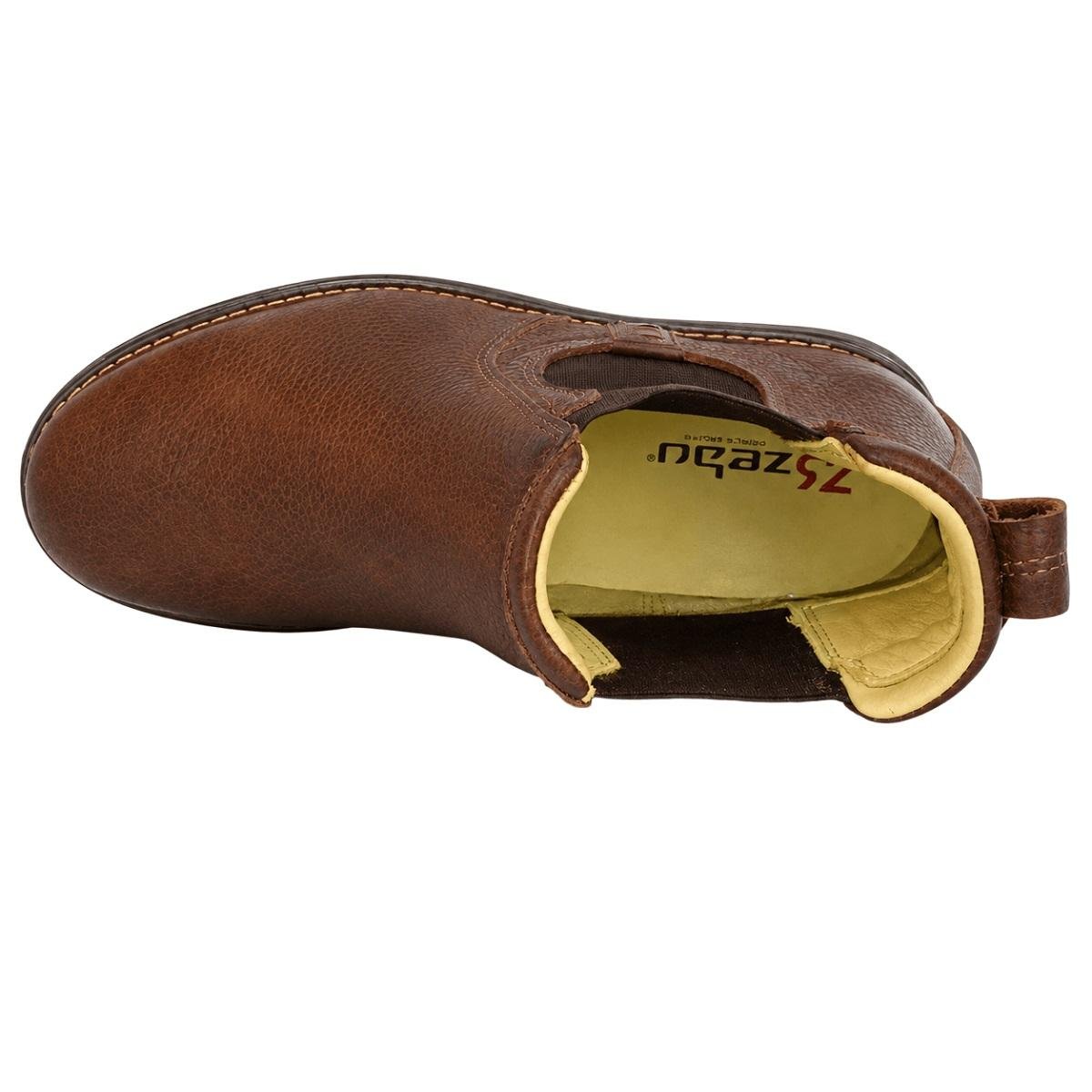 Botina Vira Francesa Masculina Zebu Original 59120 Marrom Marrom 4