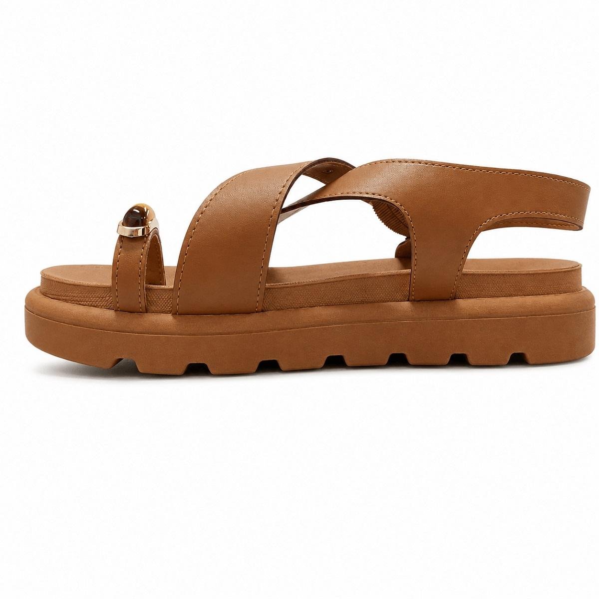 Sandalia Papete Feminina Vizzano 6510.131 Camel Marrom 2