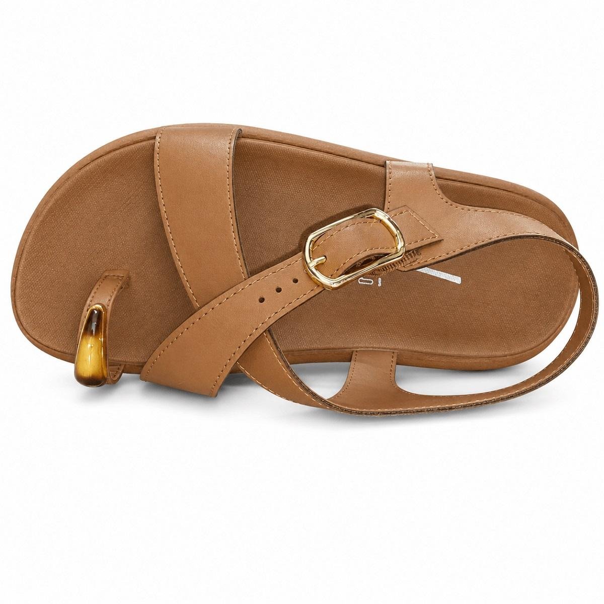 Sandalia Papete Feminina Vizzano 6510.131 Camel Marrom 3