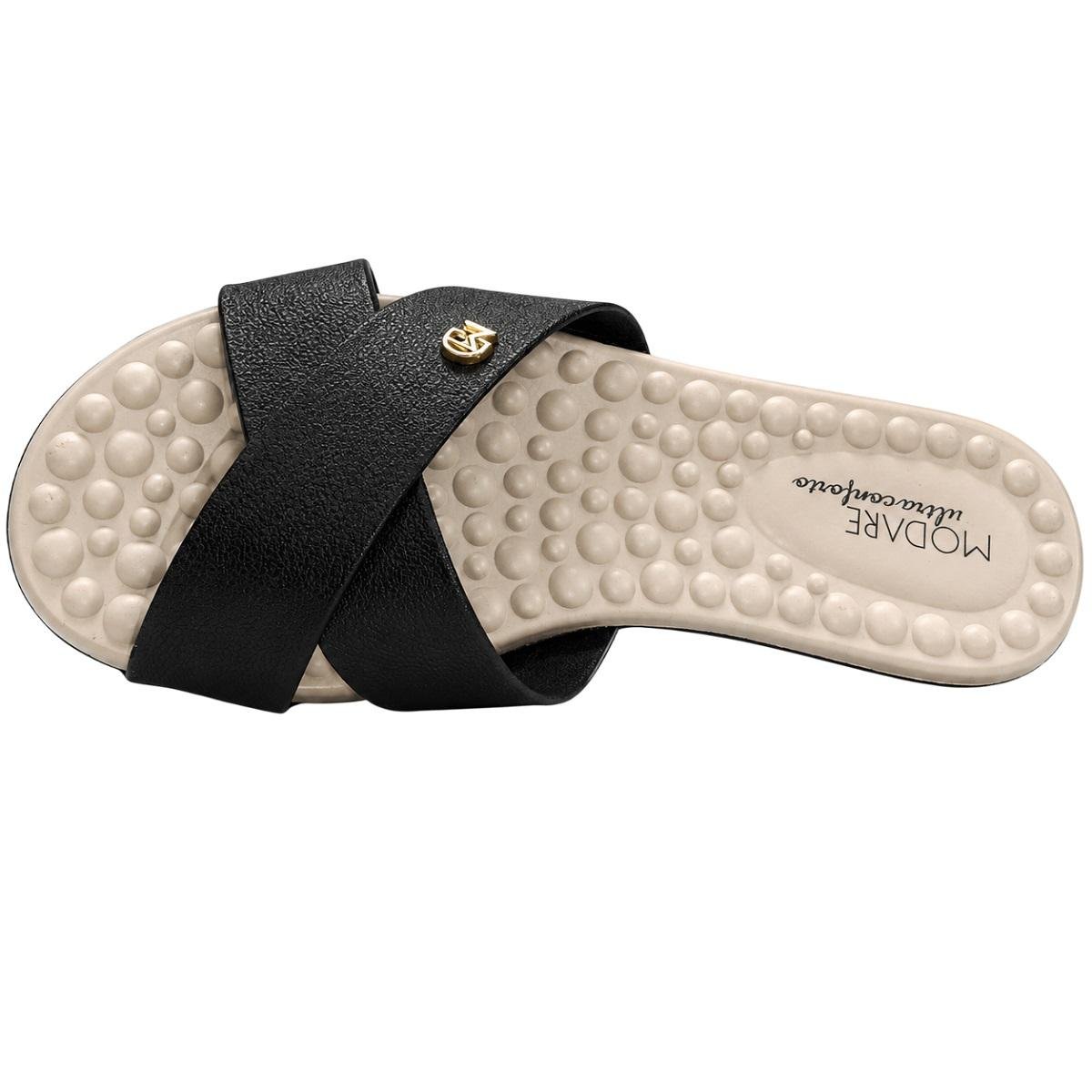 Rasteira Feminina Modare Ultraconforto 7163.105 Preta Preto 3