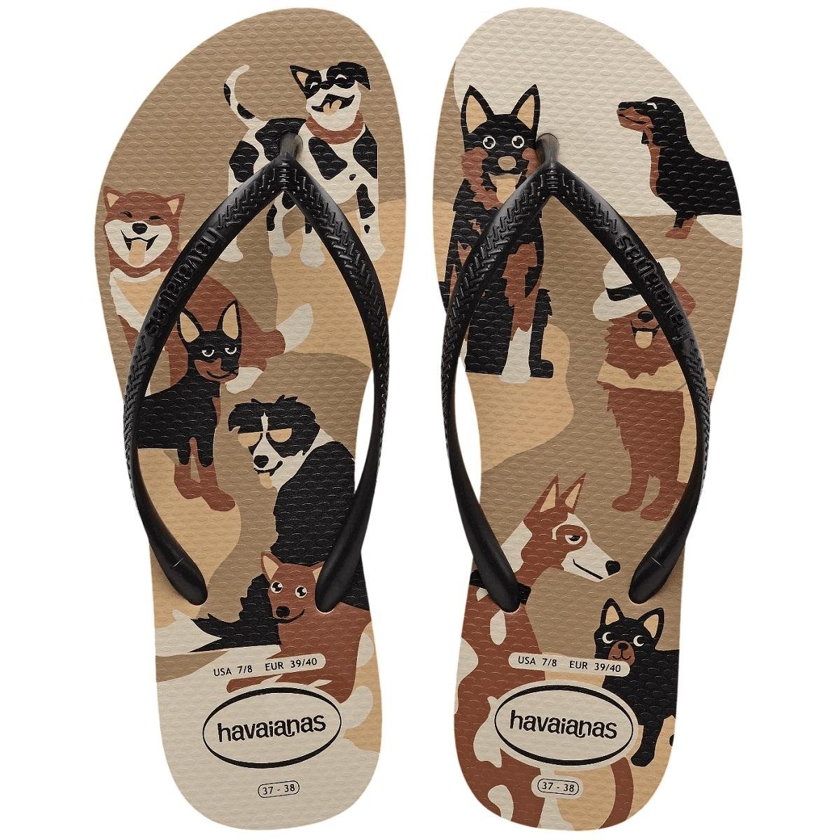 Chinelo Havaianas Feminino Slim Pets Bege