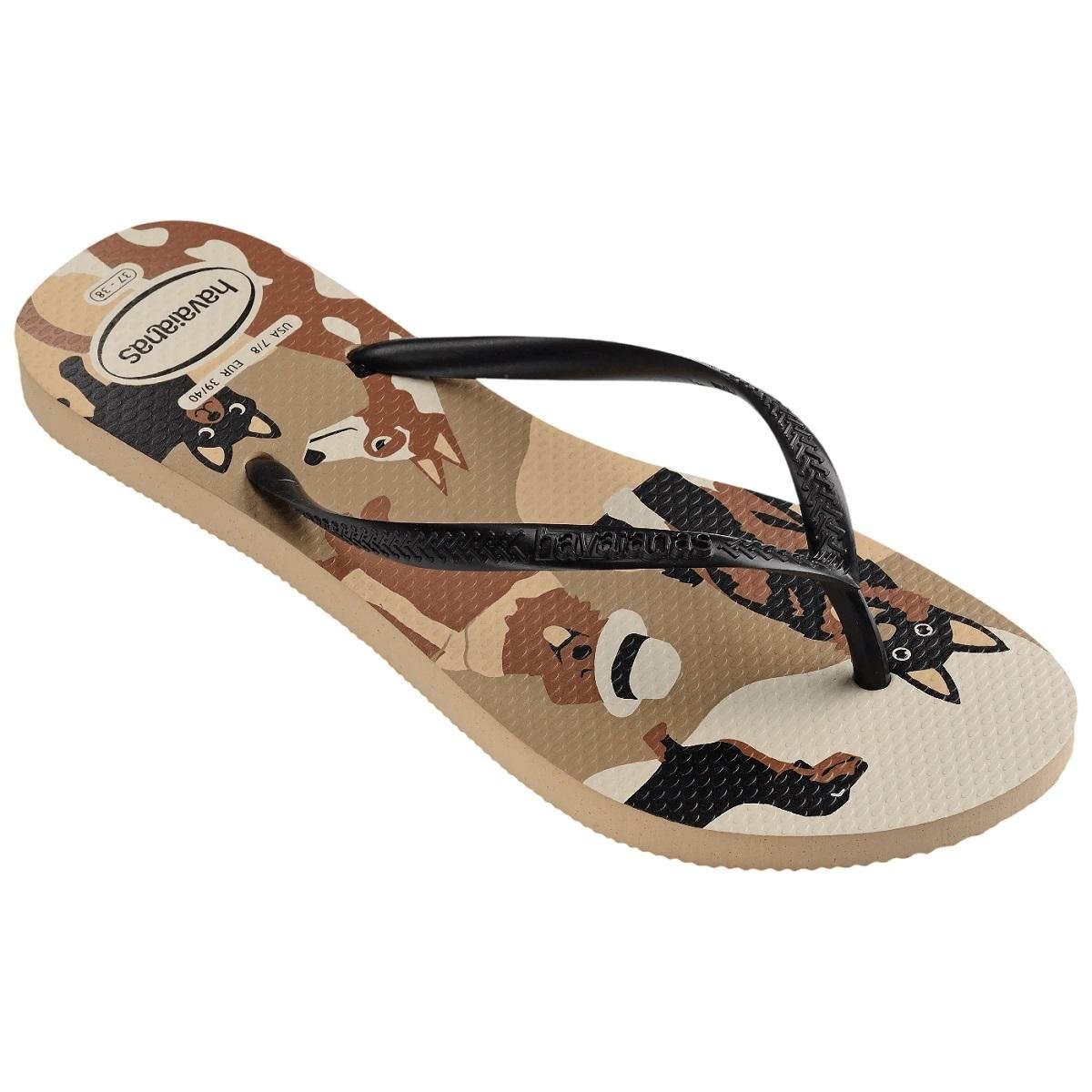 Chinelo Havaianas Feminino Slim Pets Bege Bege 3