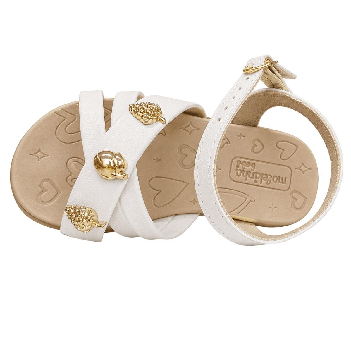 Sandália Rasteira Infantil Menina Molekinha 2743.109 Branca Branco 3