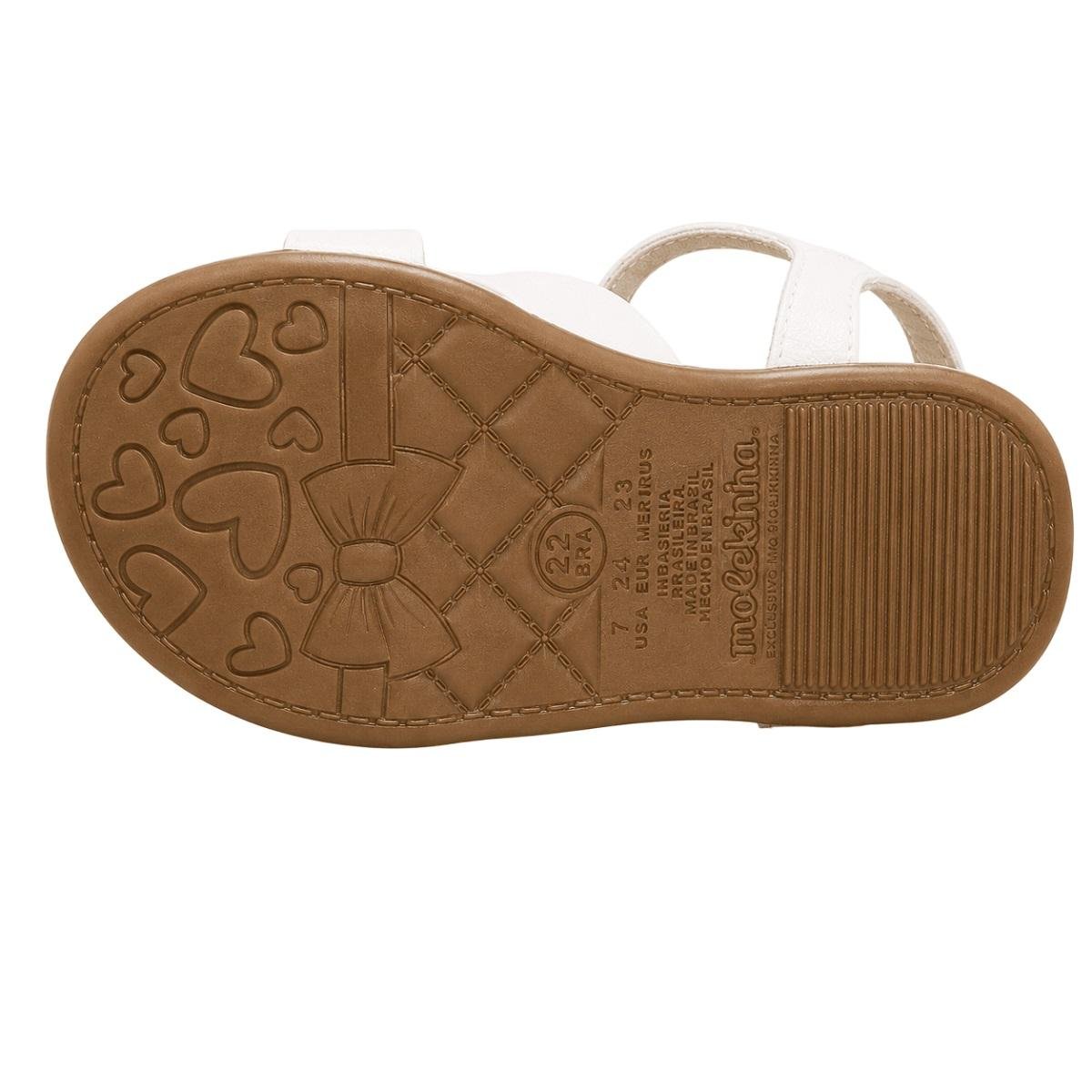 Sandália Rasteira Infantil Menina Molekinha 2743.109 Branca Branco 4