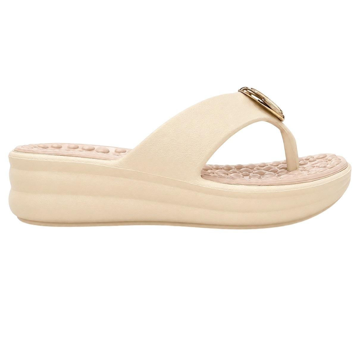 Tamanco Salto Baixo Feminino Modare Ultraconforto 7213.103 Creme