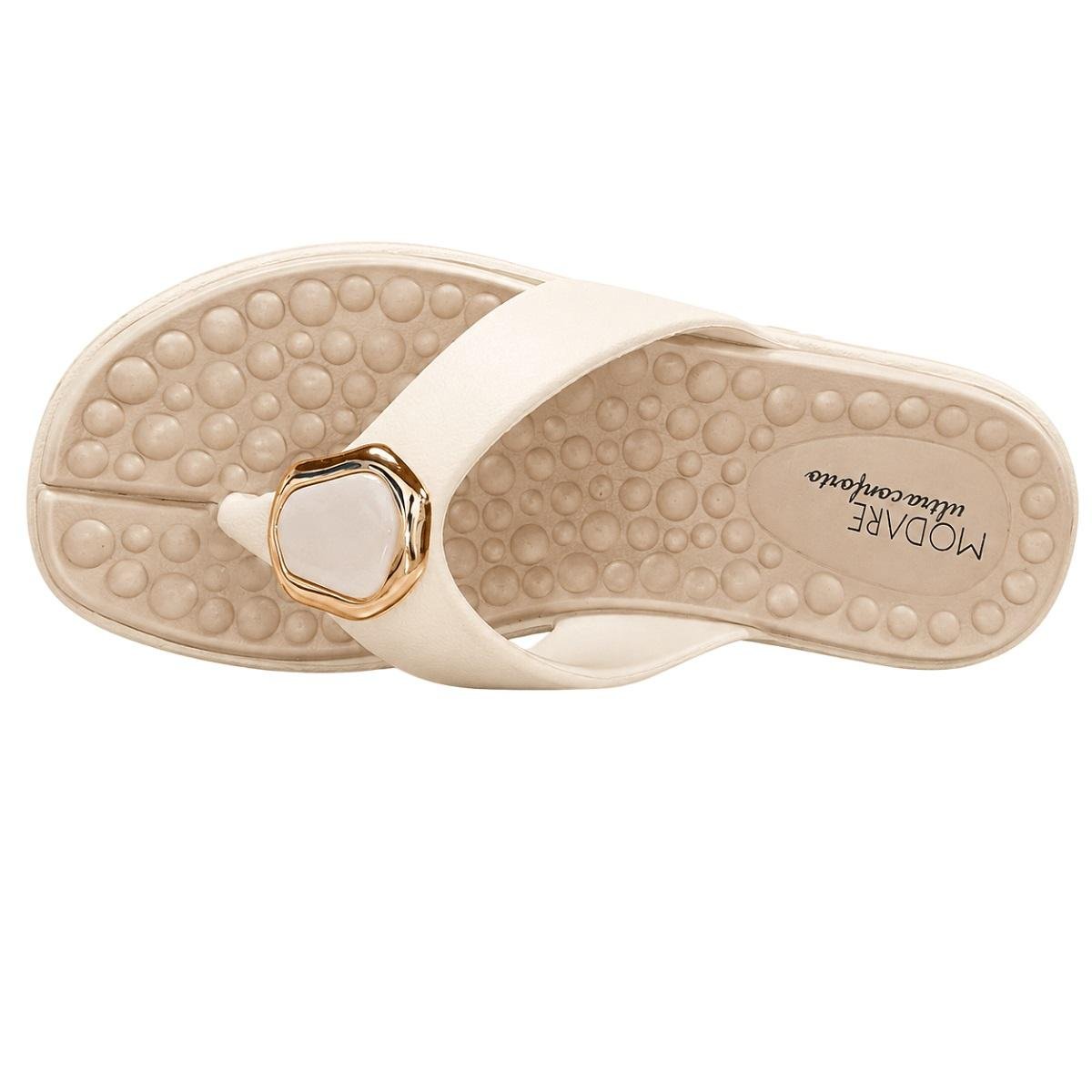 Tamanco Salto Baixo Feminino Modare Ultraconforto 7213.103 Creme Branco 3