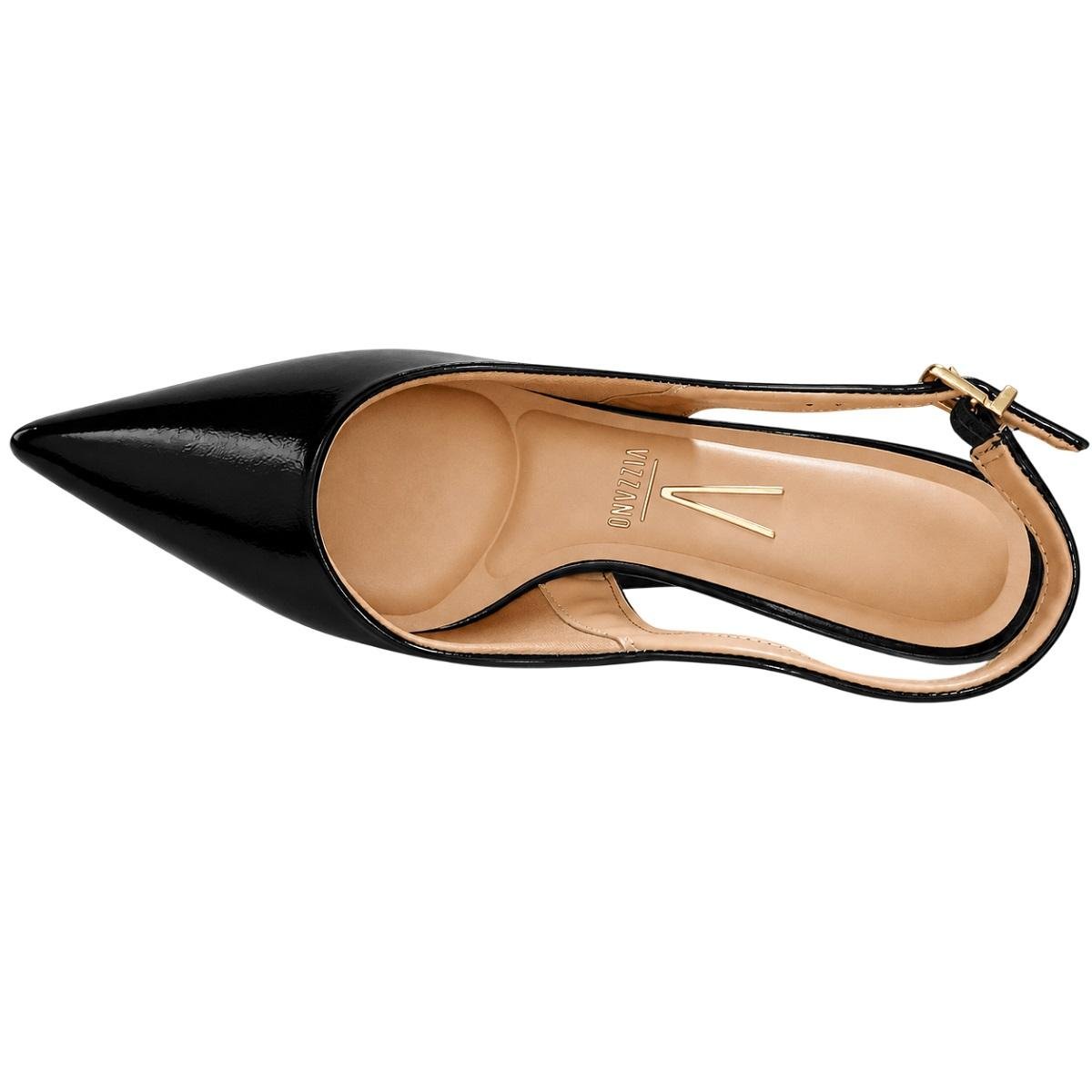 Sapato Slingback Anabela Feminina Vizzano 1483.101 Preto Preto 3