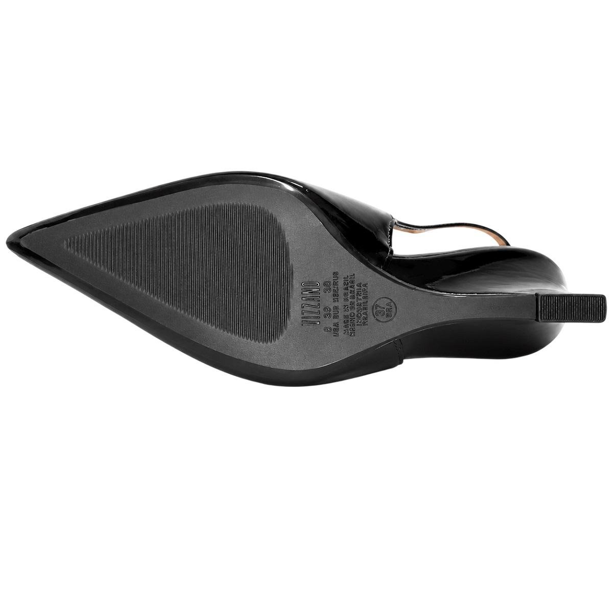 Sapato Slingback Anabela Feminina Vizzano 1483.101 Preto Preto 4