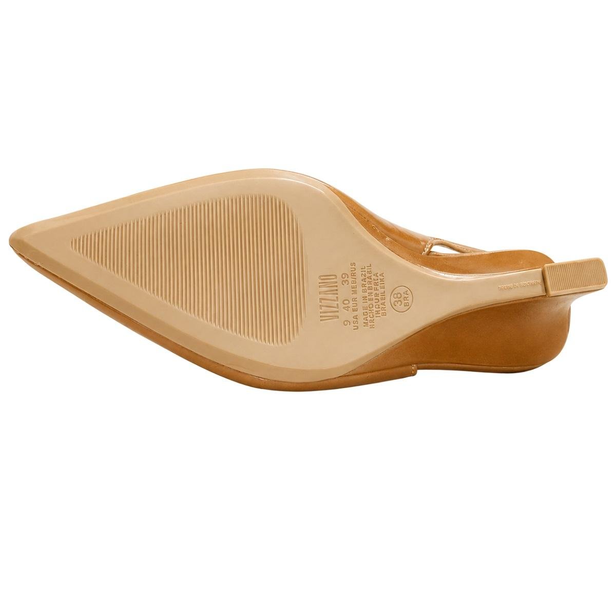 Sapato Slingback Anabela Feminina Vizzano 1483.101 Caramelo Marrom 4