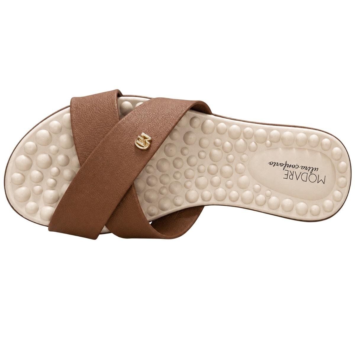 Rasteira Feminina Modare Ultraconforto 7163.105 Marrom Marrom 3