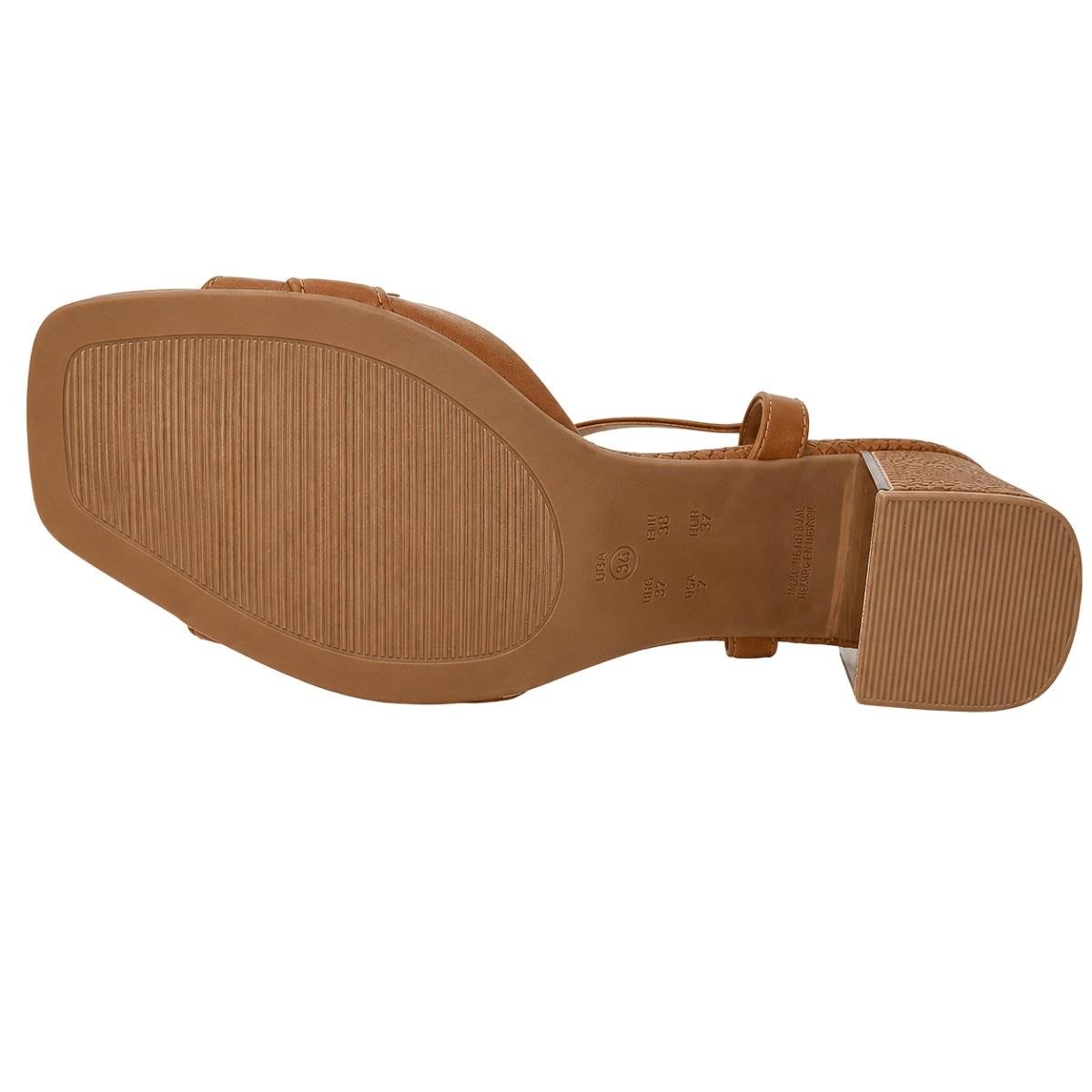 Sandália Salto Médio Feminina Ramarim 26-39203 Marrom Marrom 4