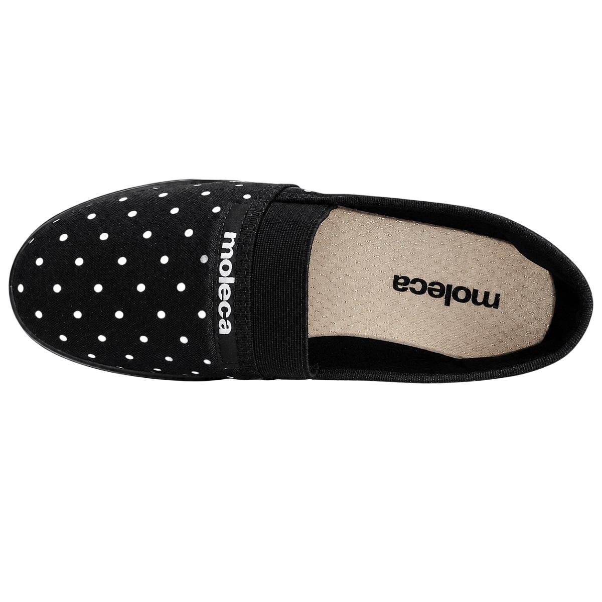 Sapatilha Alpargata Feminina Moleca Poa 520.59 Preto Preto 3