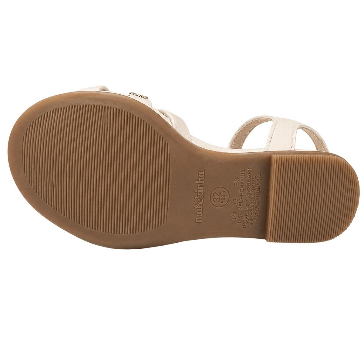 Sandália Rasteira Infantil Menina Molekinha 2157.1214 Offwhite Branco 4