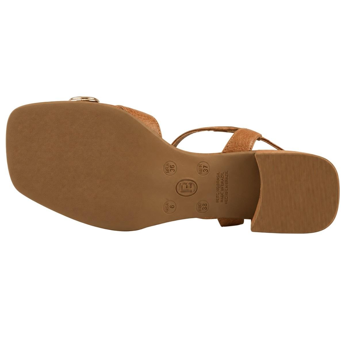 Sandália Salto Médio Feminina Bottero Tropical 374018 Caramelo Marrom 4