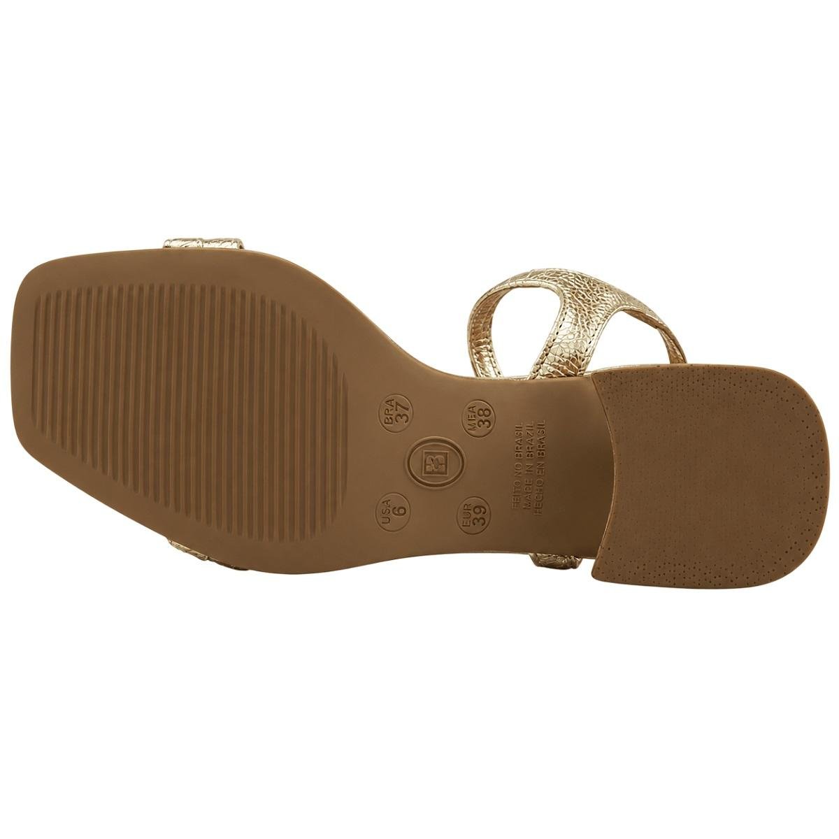 Sandália Salto Médio Feminina Bottero Tropical 374020 Dourado Dourado 4
