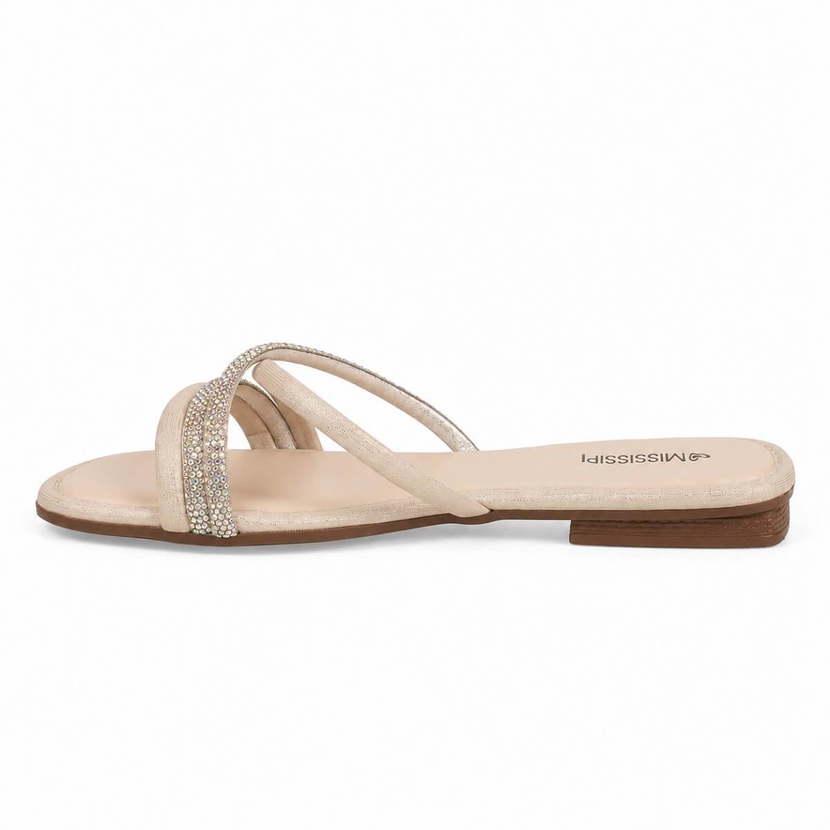 Sandália Rasteira Feminina Mississipi J2783 Branca Branco 2