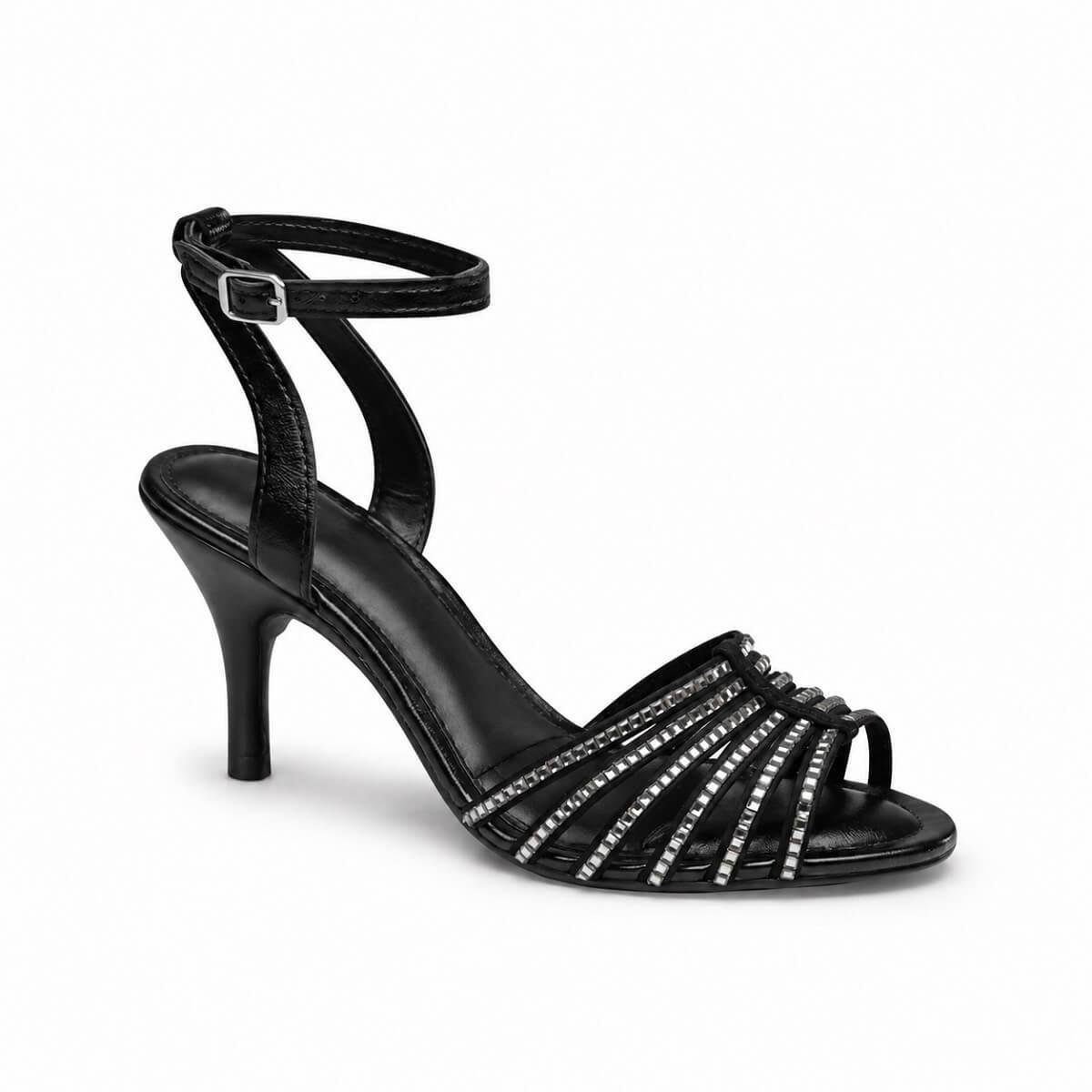 Sandália Salto Fino Médio Feminina Dakota DC181 Preta Preto 1