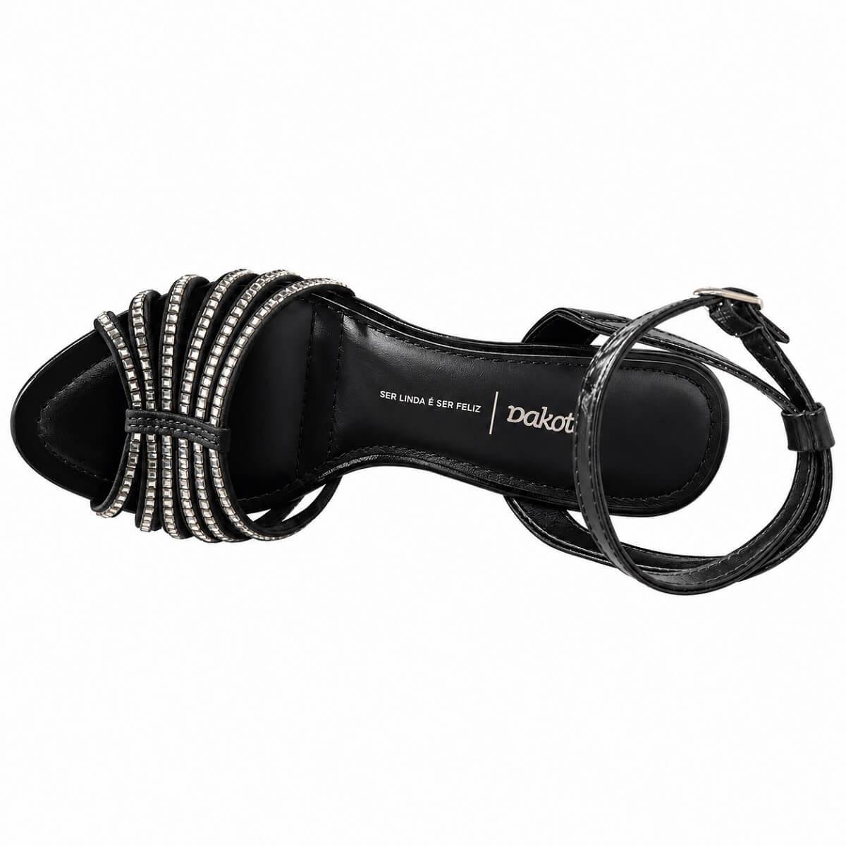 Sandália Salto Fino Médio Feminina Dakota DC181 Preta Preto 3