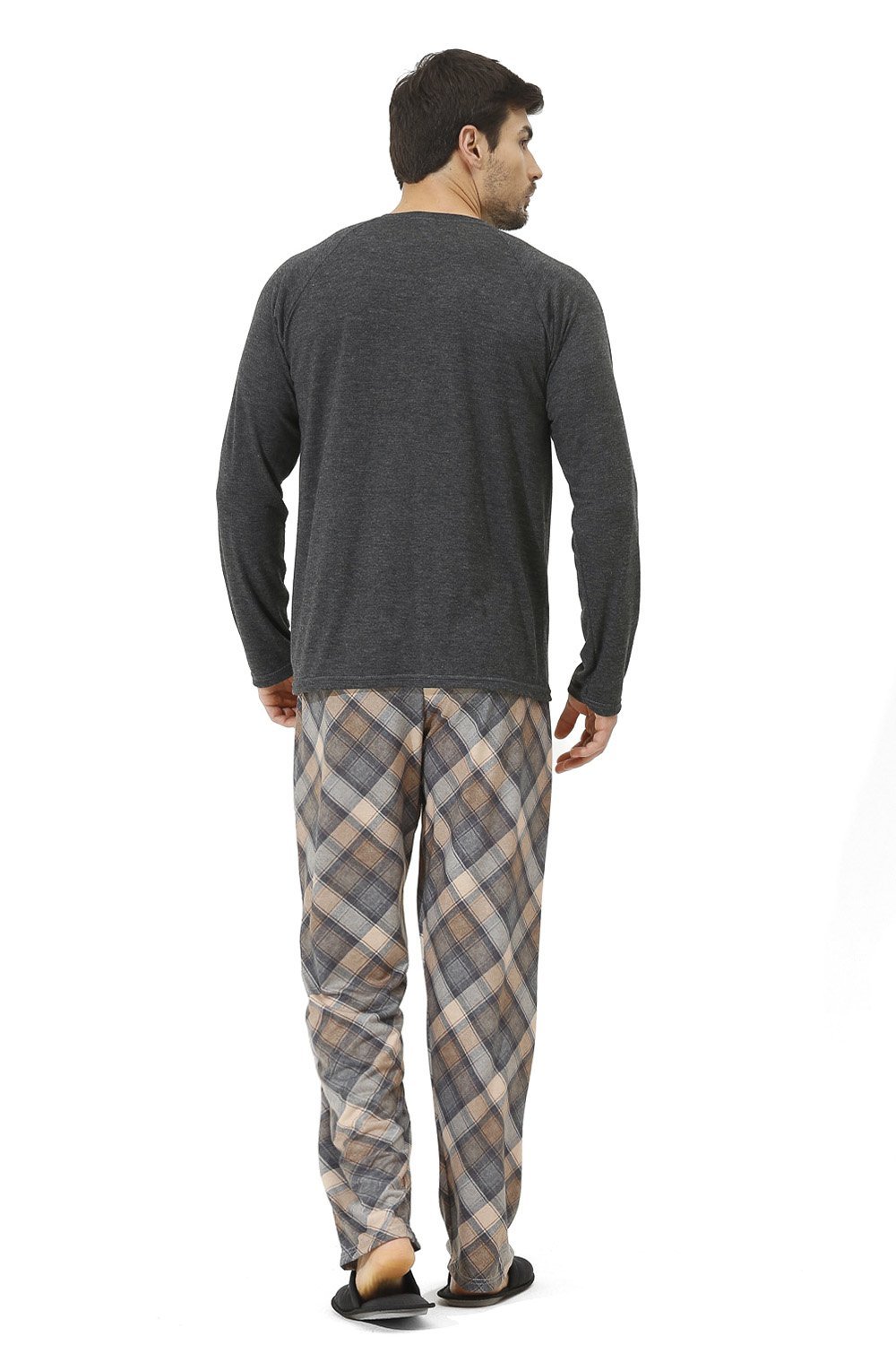 Pijama Masculino Visco Xadrez C/ Calça E Bolso - Pijama Masculino Visco Xadrez C/ Calça E Bolso - Podiun