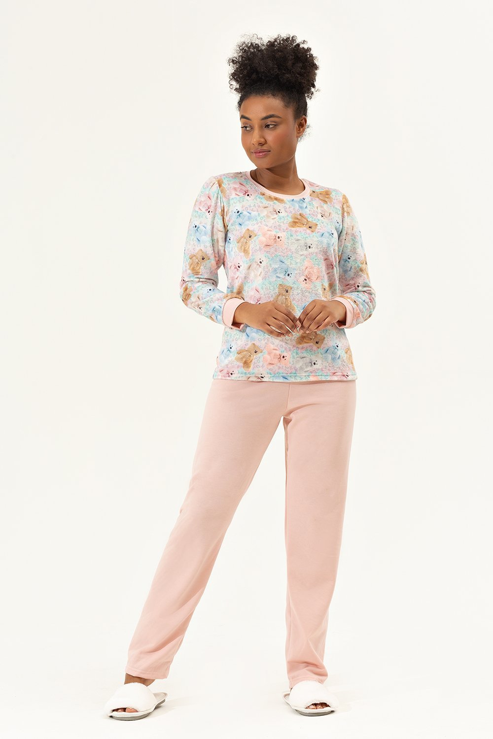Pijama Urso Fleece  - Toque Sleepwear Rosa 1