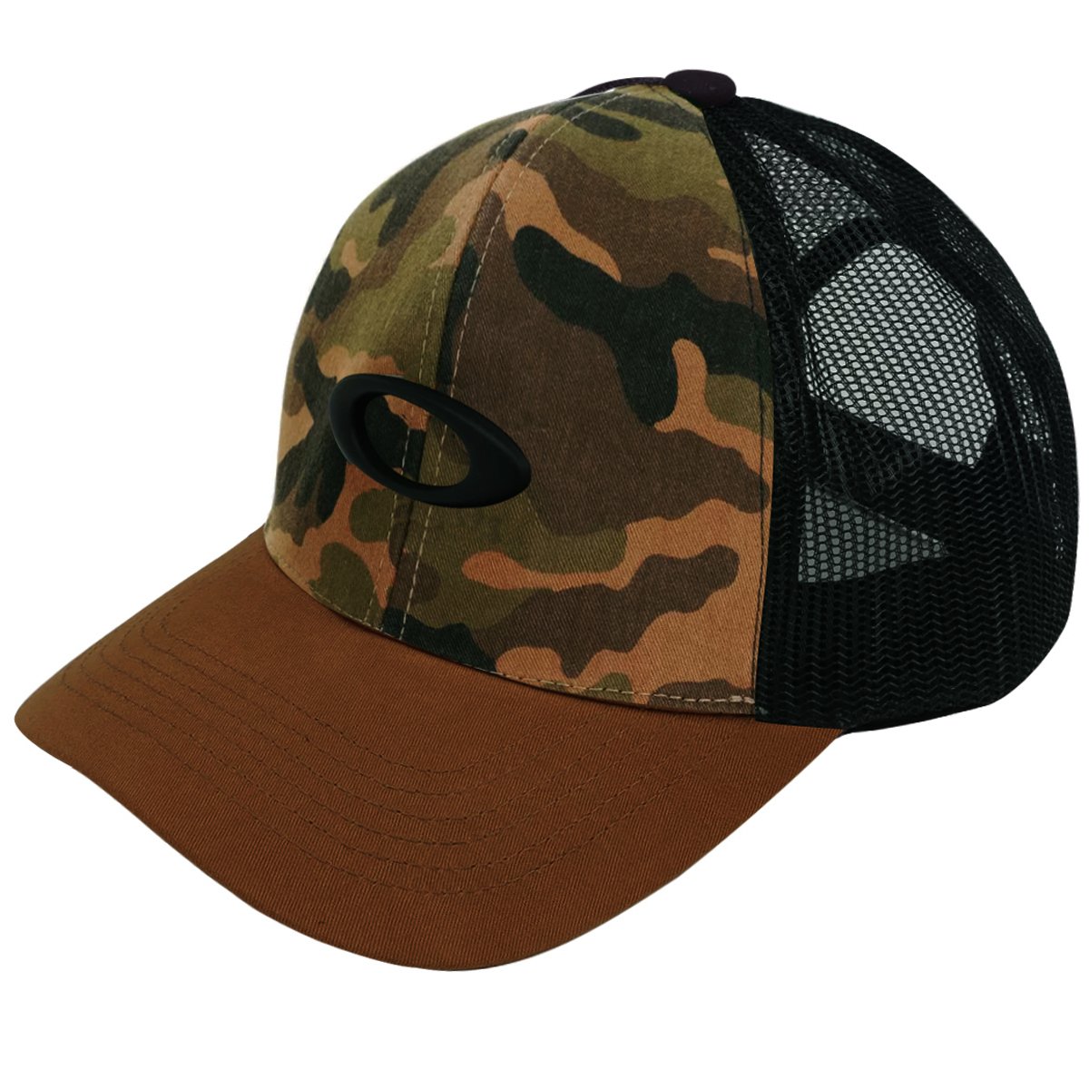 Boné Oakley Metal Ellipse Camo Trucker Hat Almond Marrom 1