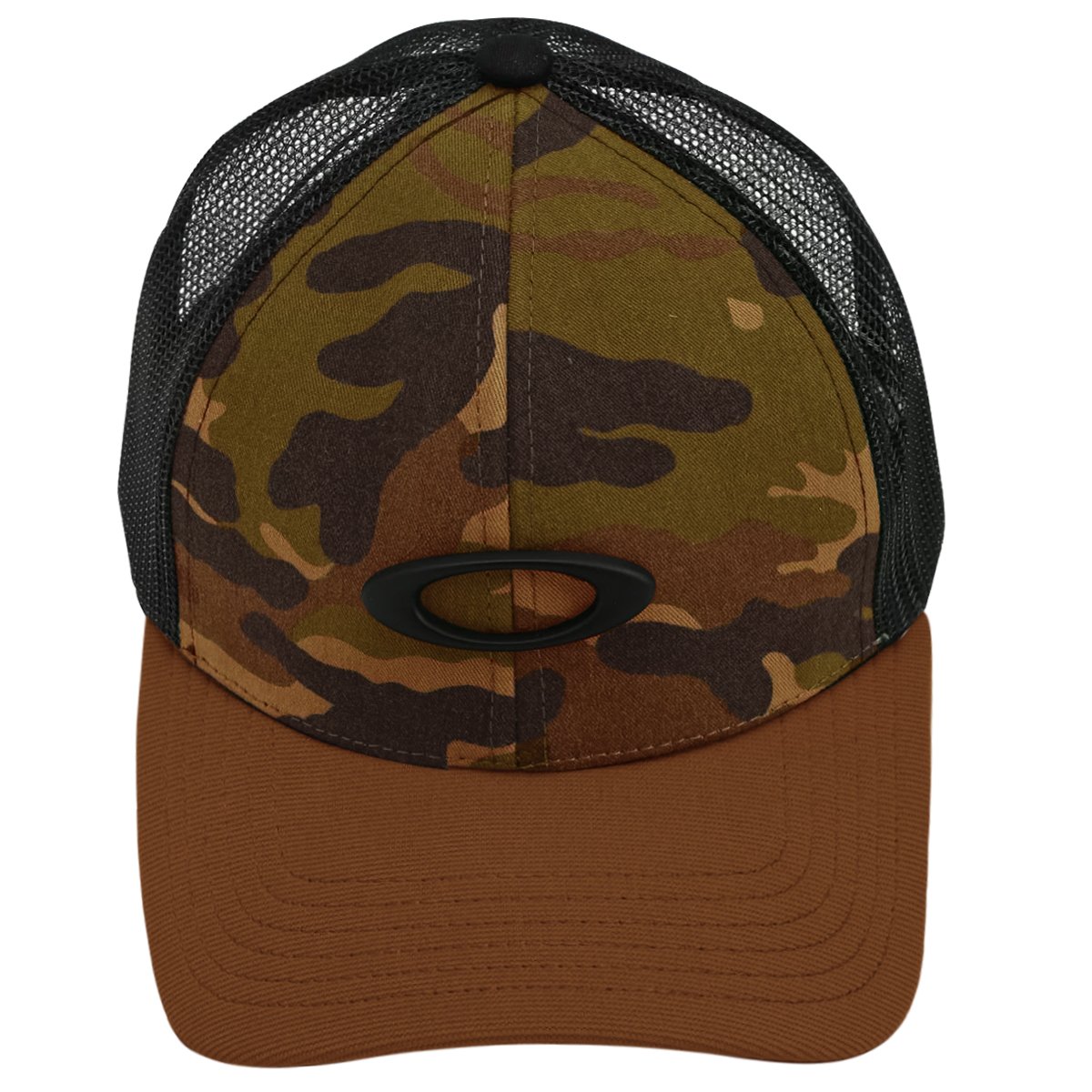 Boné Oakley Metal Ellipse Camo Trucker Hat Almond Marrom 2