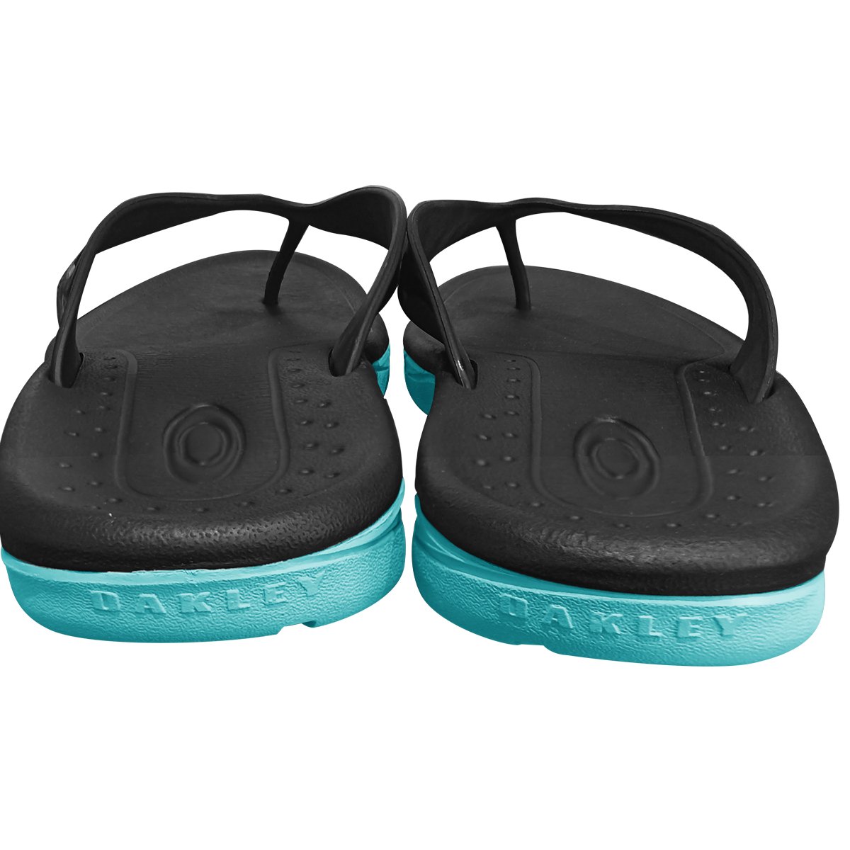 Chinelo Oakley Crowd Black Turquoise Azul 4