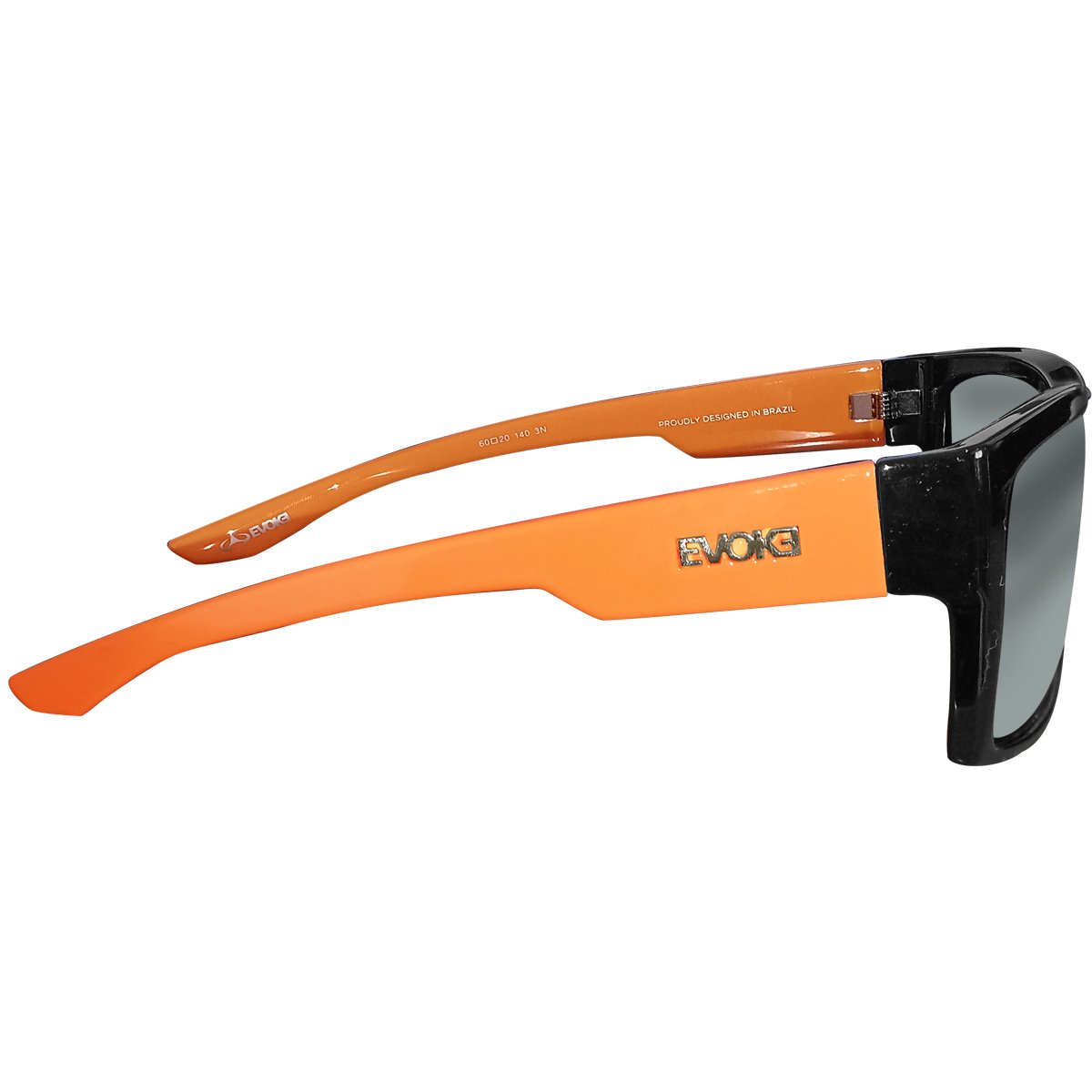 Óculos Evoke The Code II BRA07 Black Shine Damask/Lente Silver Gray Laranja 3