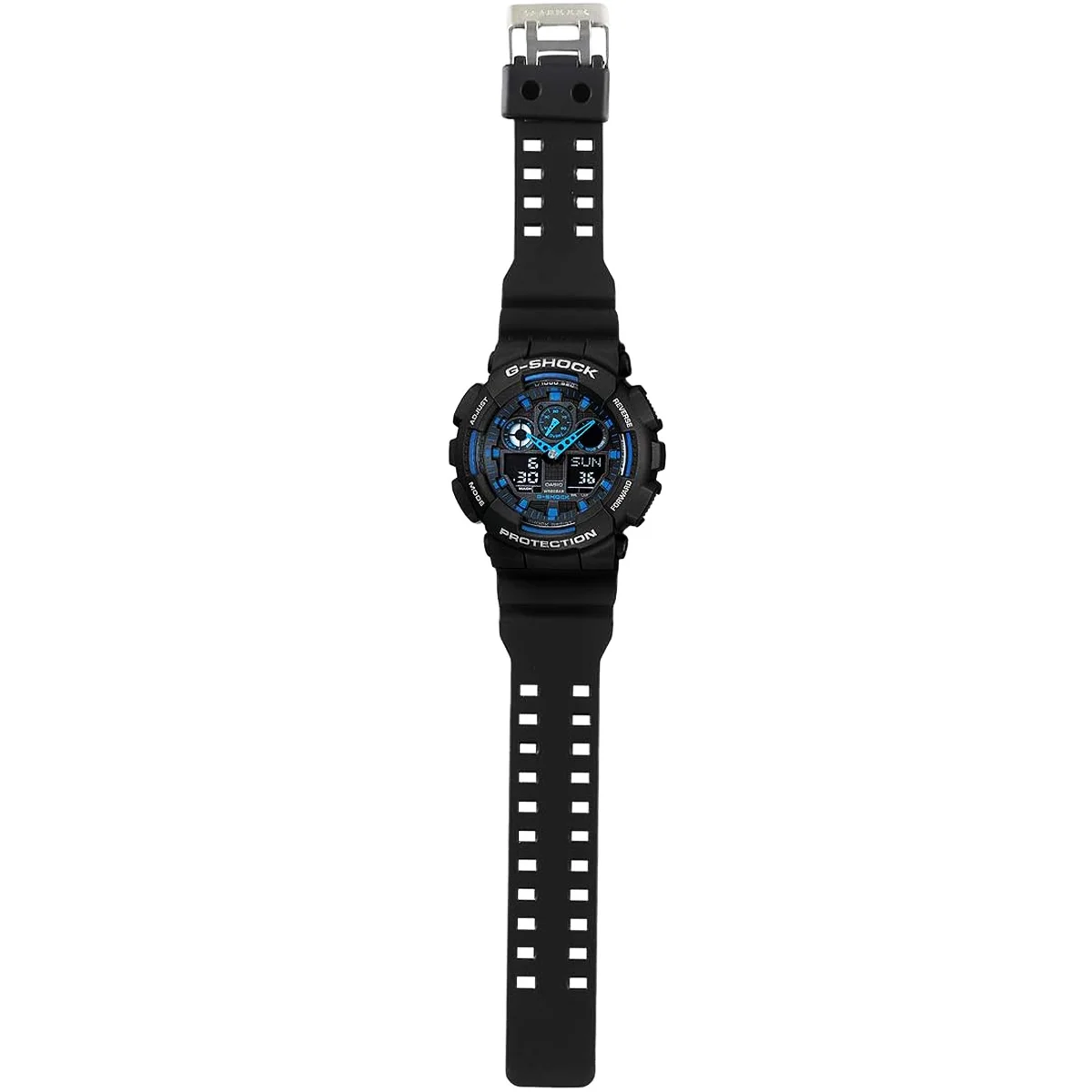 Relógio Casio G-Shock Digital e Analógico GA-100-1A2DR Preto e Azul Preto 3