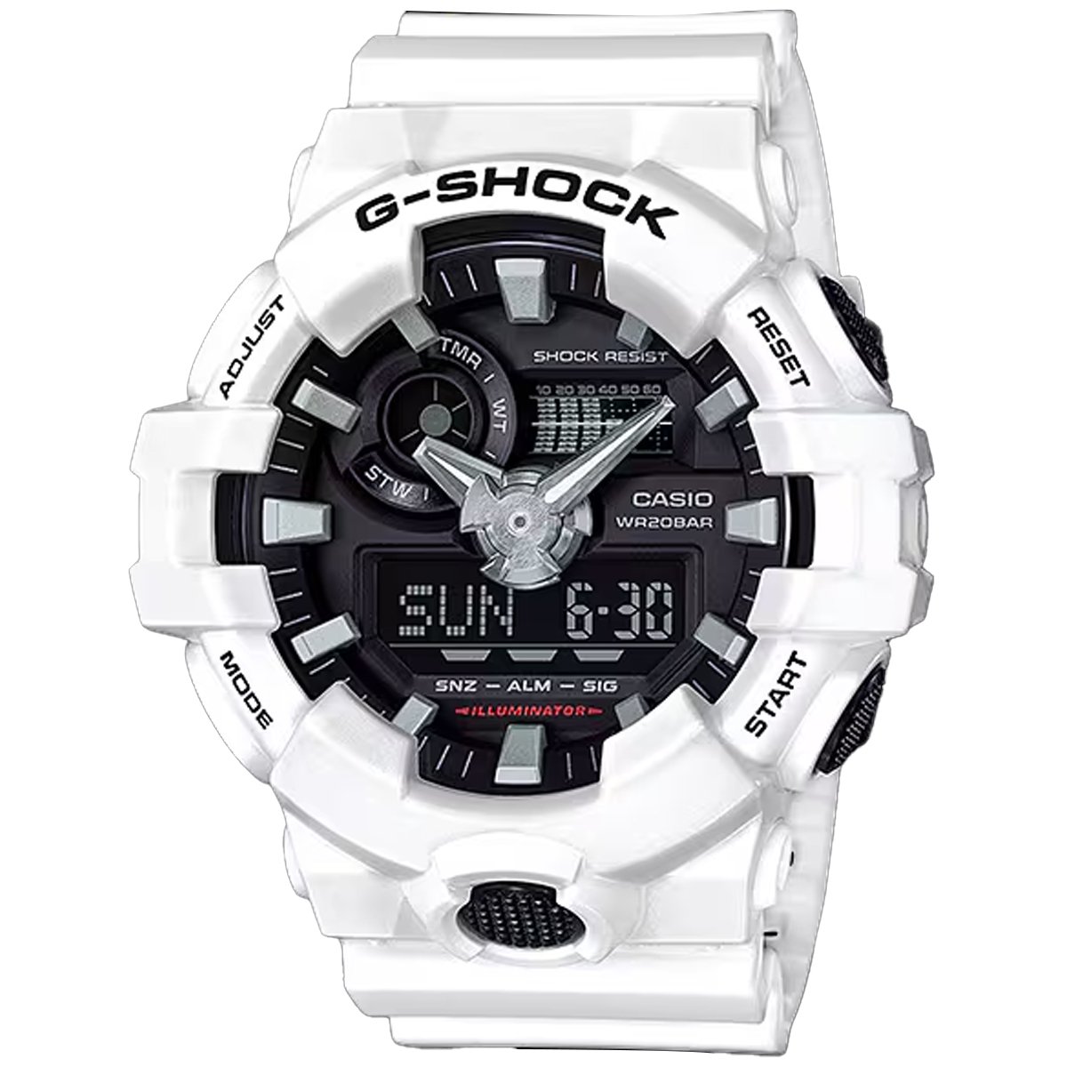 Relógio Casio G-Shock Digital e Analógico GA-700-7ADR Branco e Preto