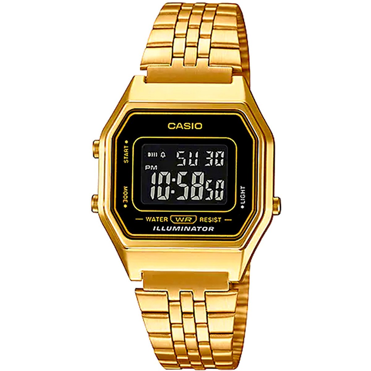 Relógio Casio Vintage LA680WGA-1BDF-SC Dourado e Preto