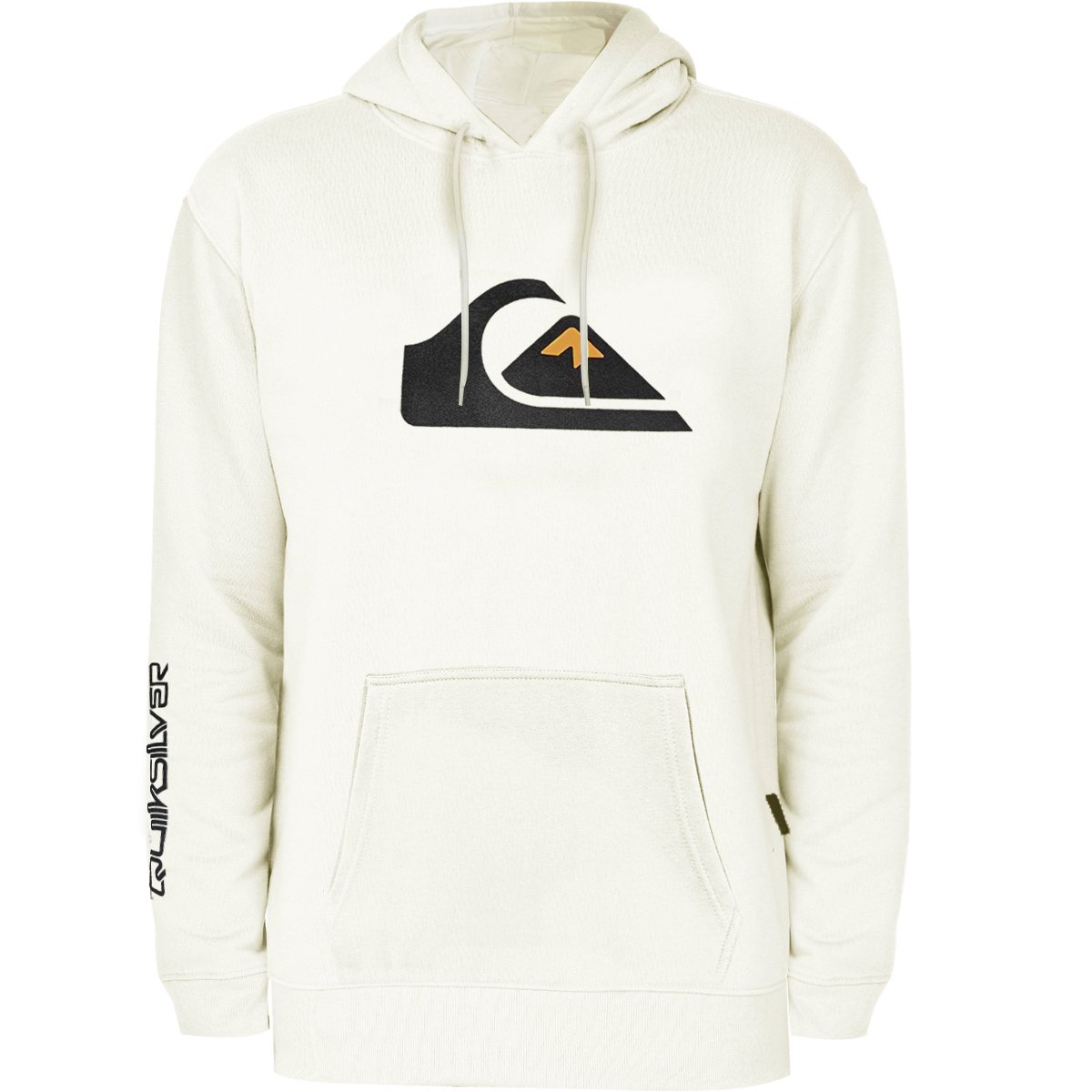 Moletom Quiksilver Comp Logo 2.0 Off White Reforçado com Capuz