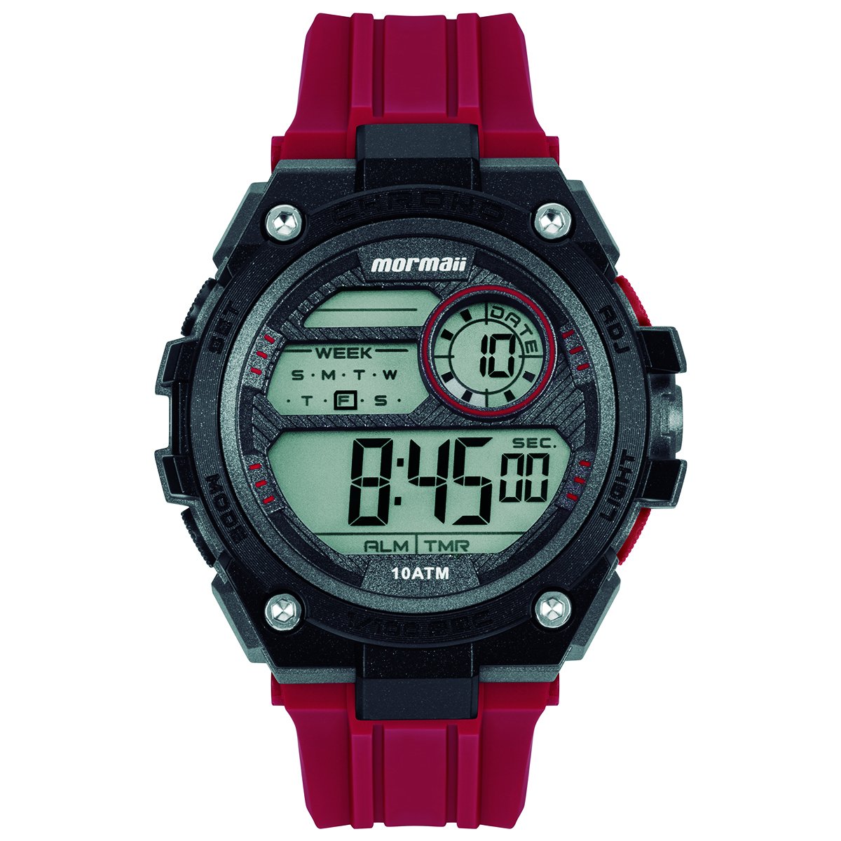 Relógio Mormaii Digital Wave MO1162/8R Preto e Vermelho