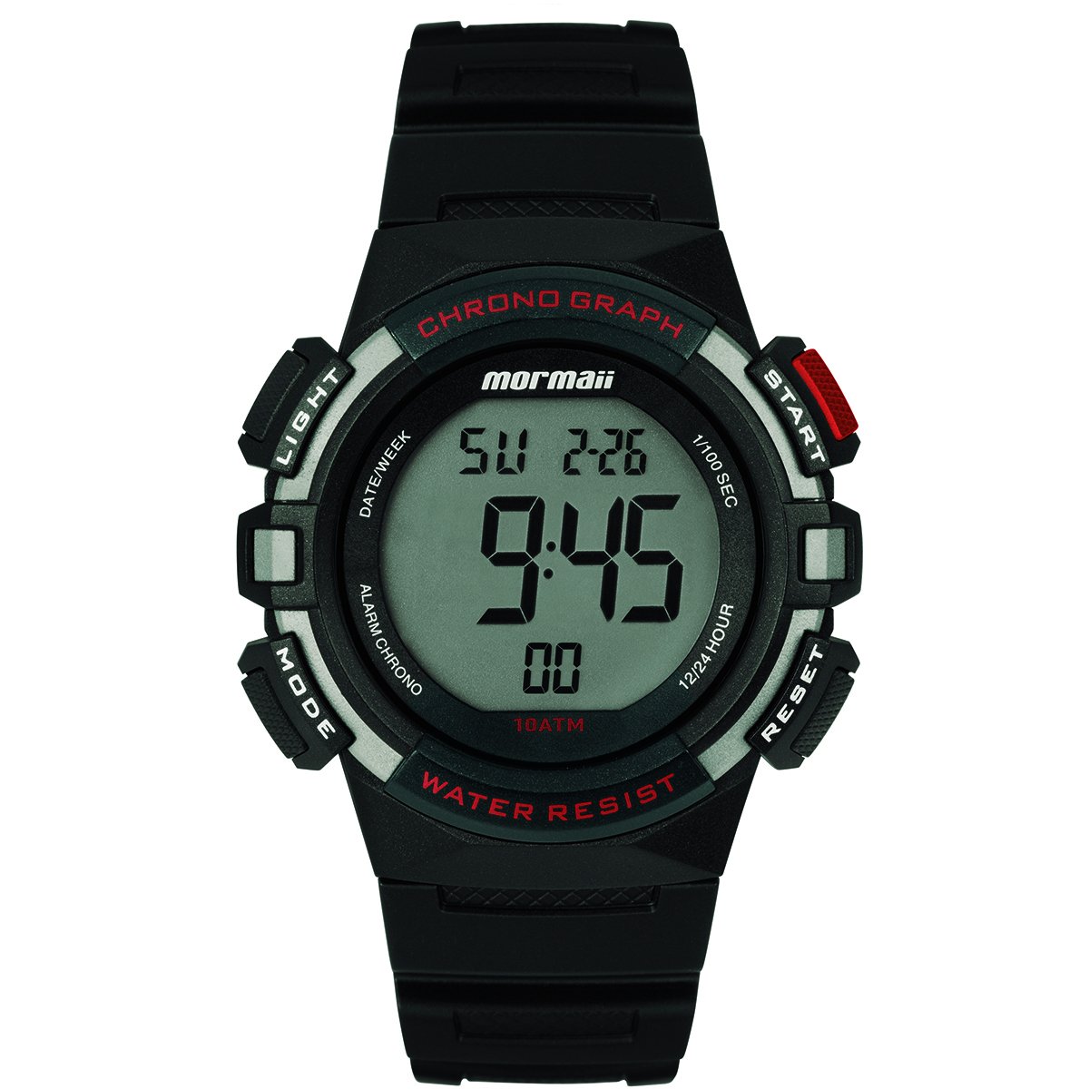 Relógio Mormaii Digital MO0170G/8R Preto e Vermelho