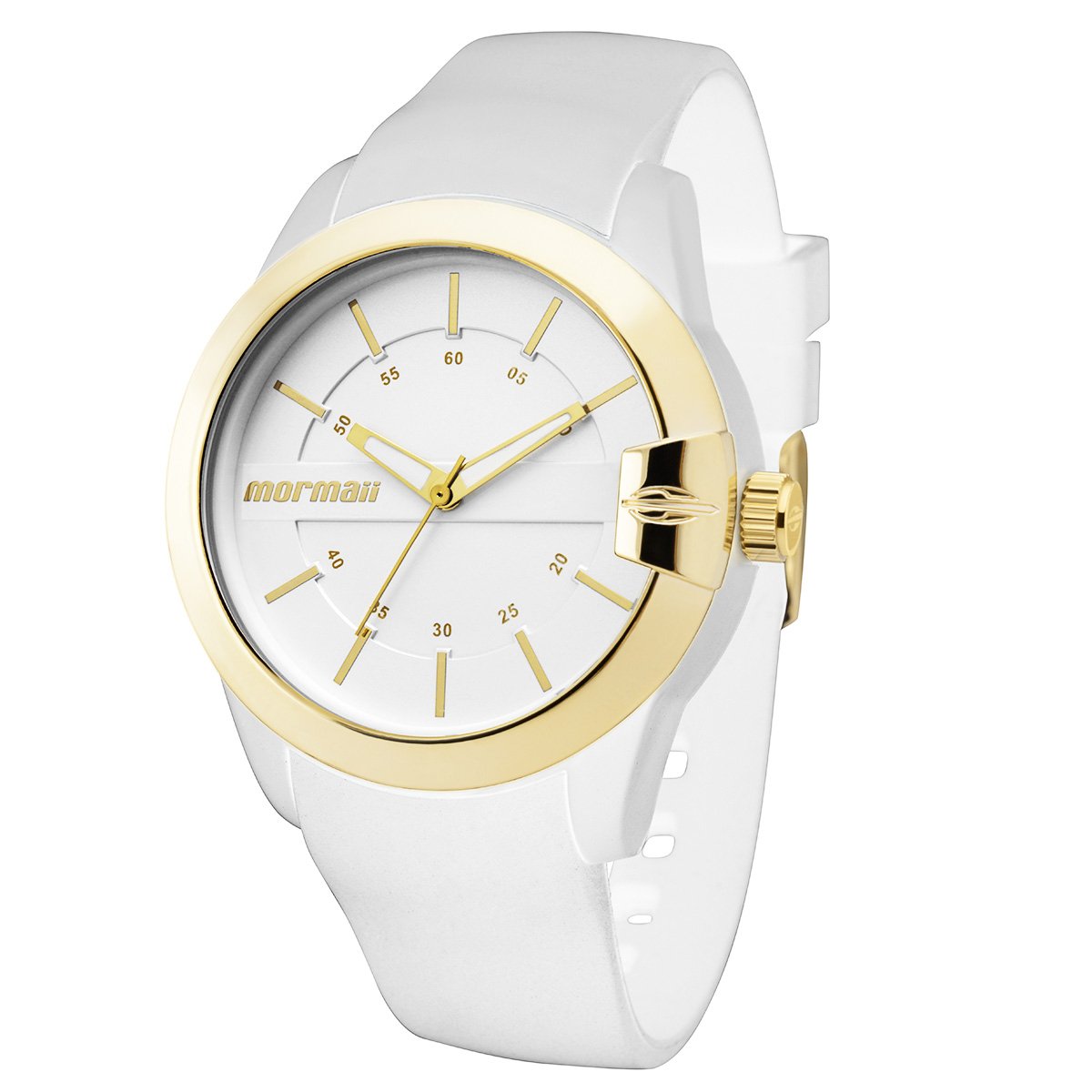 Relógio Mormaii Analogico MOPC21JAG/8B Branco e Dourado