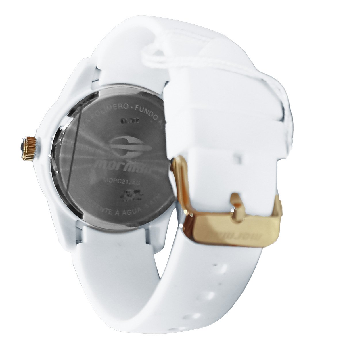 Relógio Mormaii Analogico MOPC21JAG/8B Branco e Dourado Branco 4