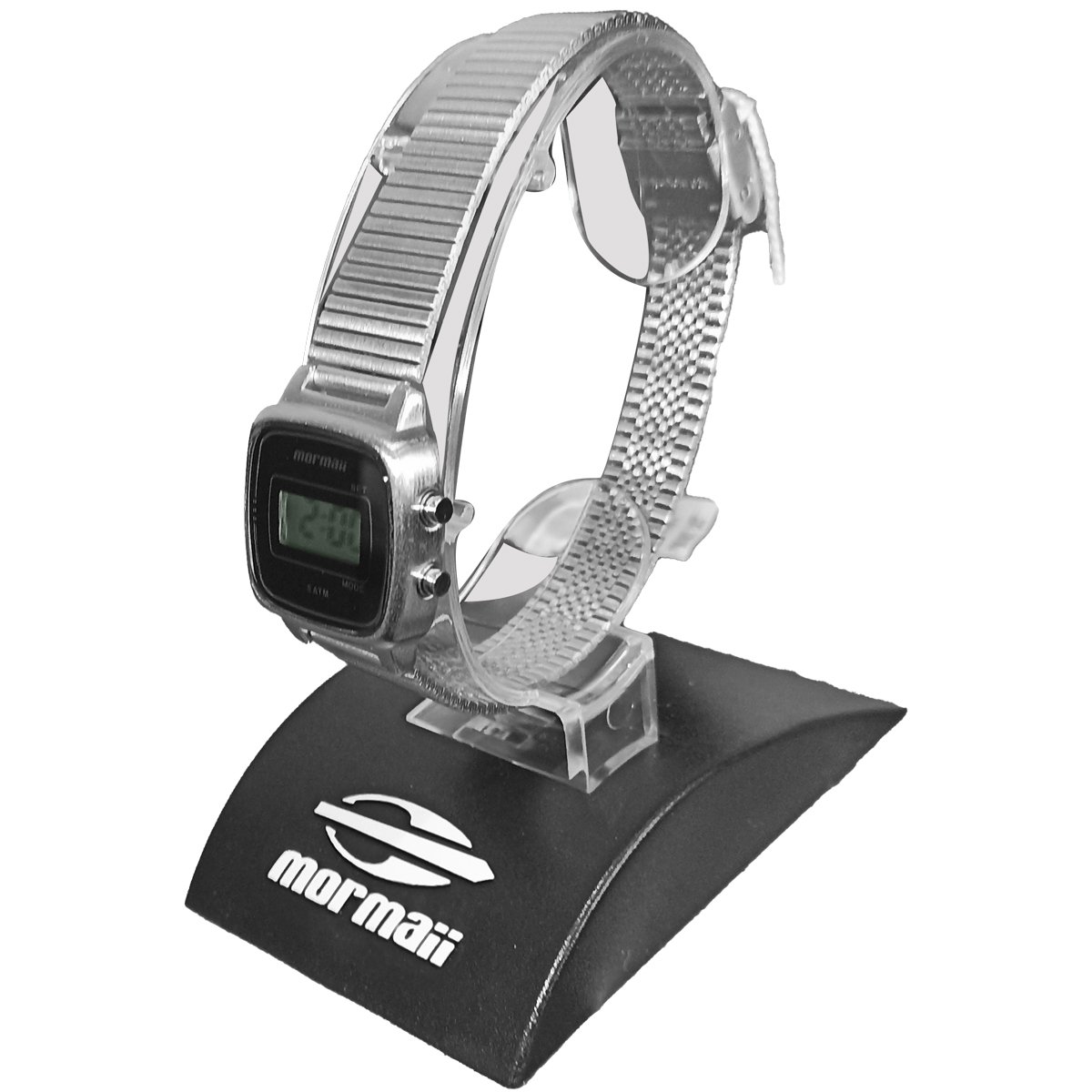 Relógio Mormaii Digital Vintage MO05301/4P Prata Prata 4