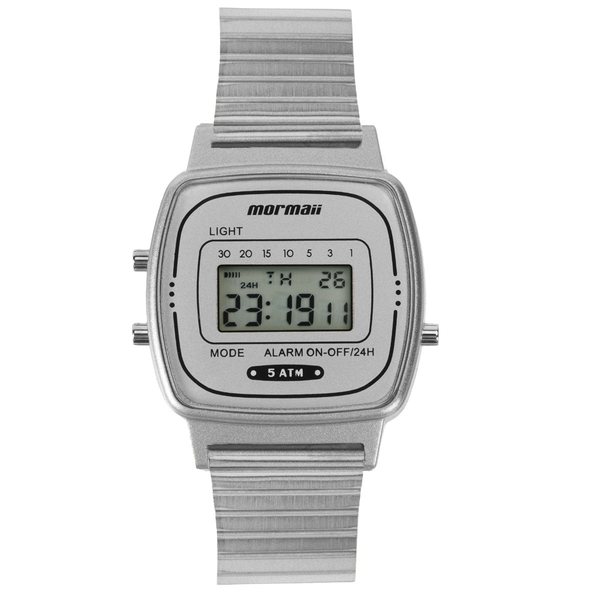 Relógio Mormaii Digital Vintage MO13722A/7K Prata
